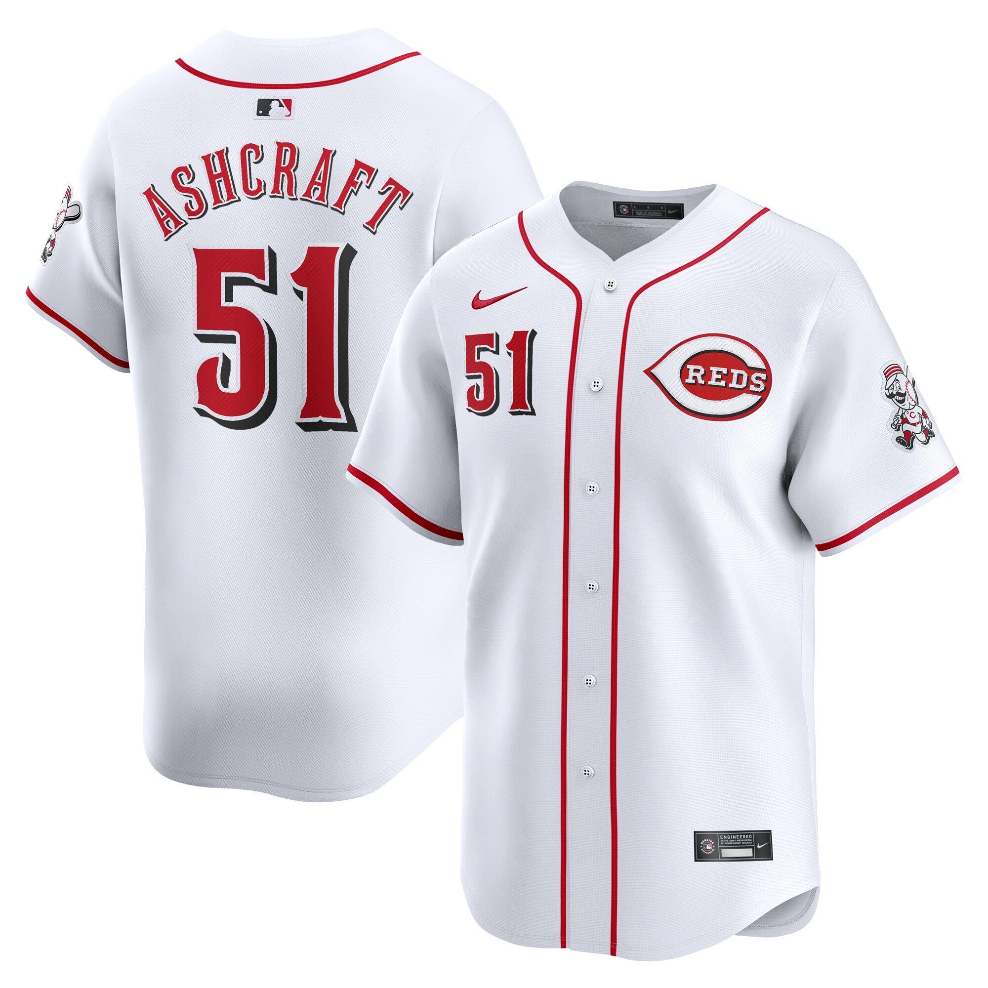 Graham Ashcraft Cincinnati Reds  Home Limited Player Jersey - White