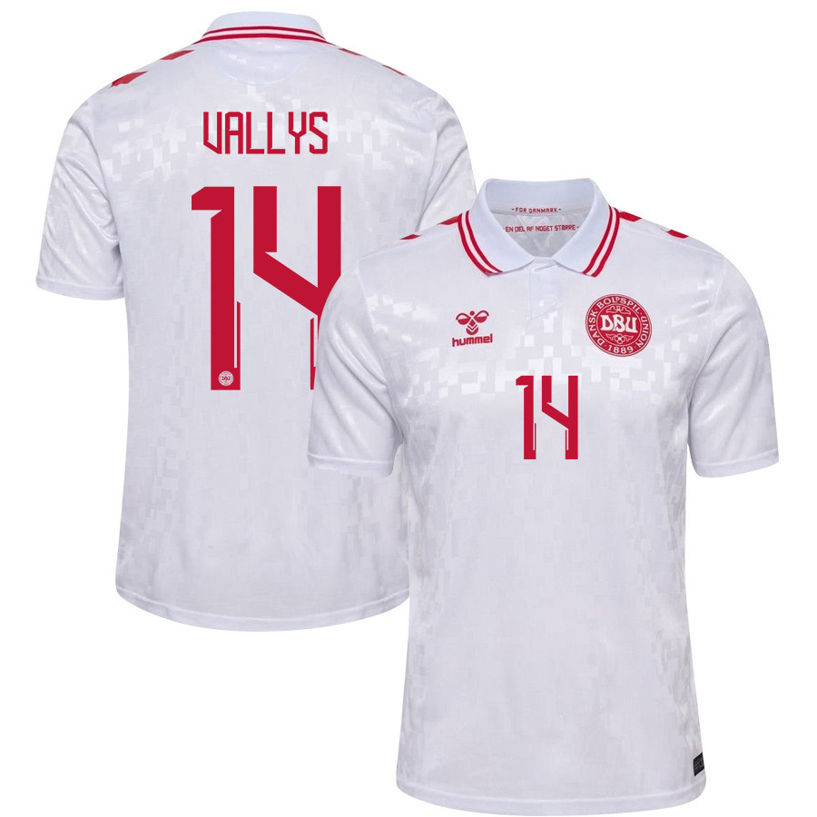 Nicolai Vallys 14 Denmark National Team 2024/25 Away Men Jersey - White