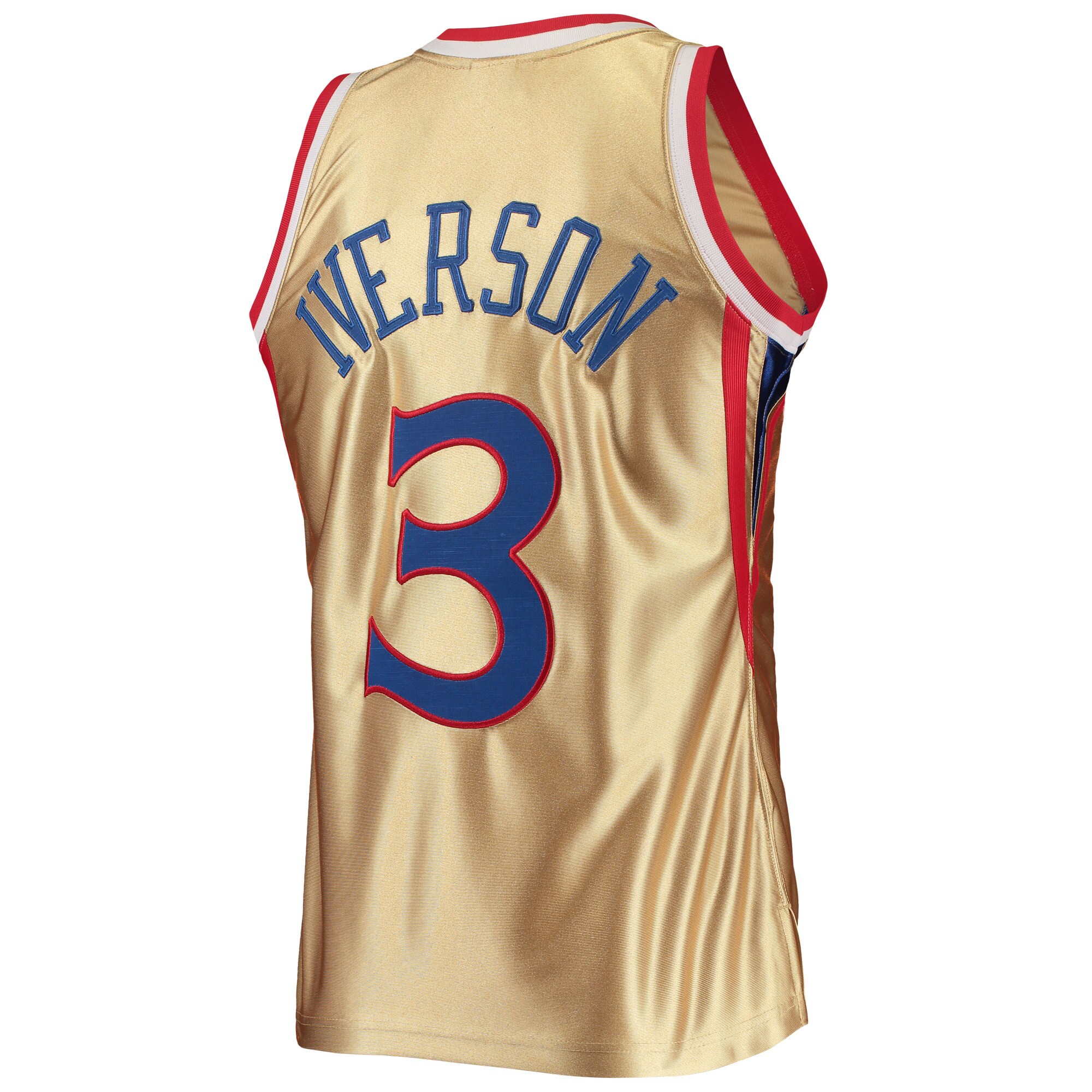 Allen Iverson Philadelphia 76ers Mitchell & Ness 75th Anniversary 1996\/97 Hardwood Classics Swingman Jersey - Gold
