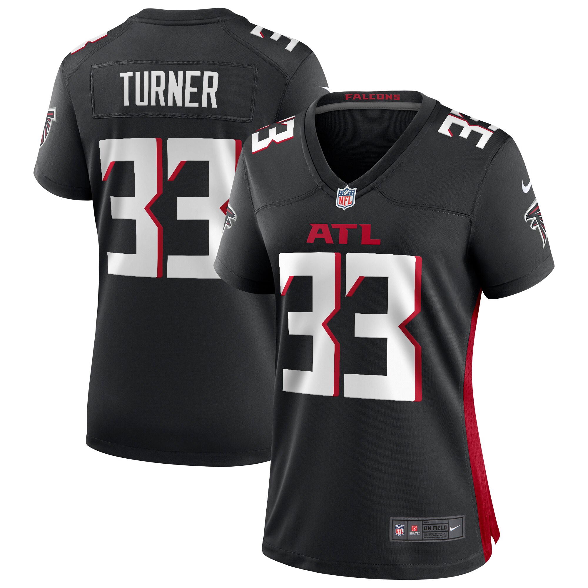 Michael Turner Atlanta Falcons  Women's Game Retired Player Jersey - Black