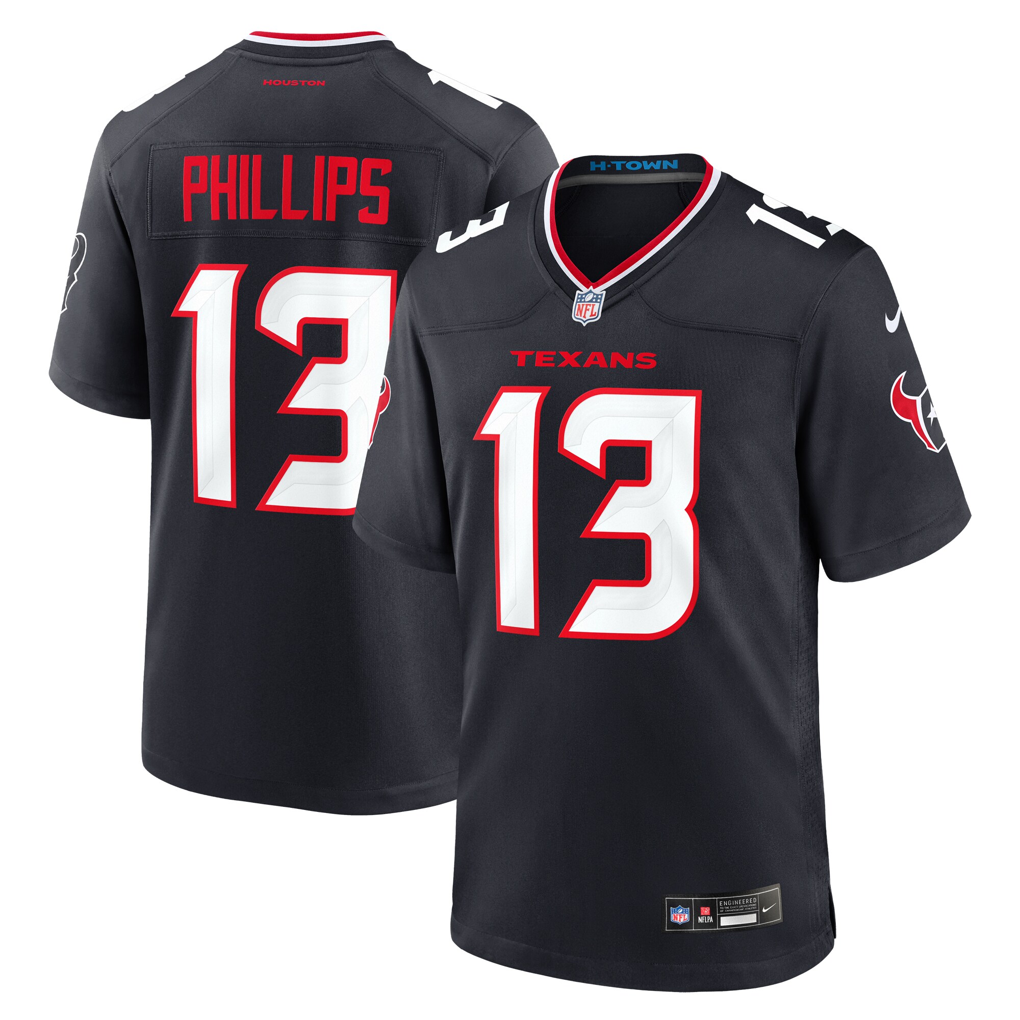 DelShawn Phillips Houston Texans  Team Game Jersey -  Navy