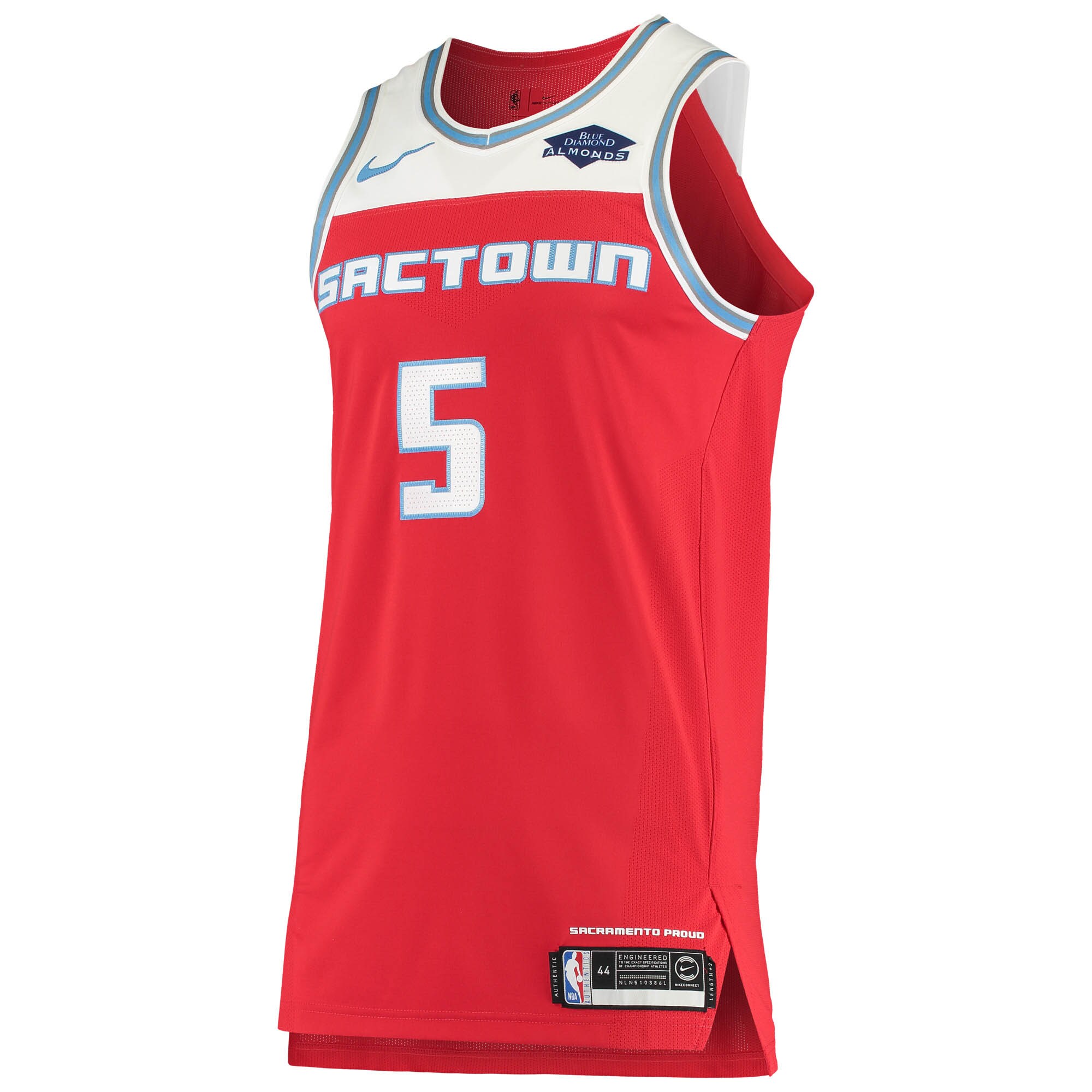 De'Aaron Fox Sacramento Kings  Authentic Badge Jersey - City Edition - Red