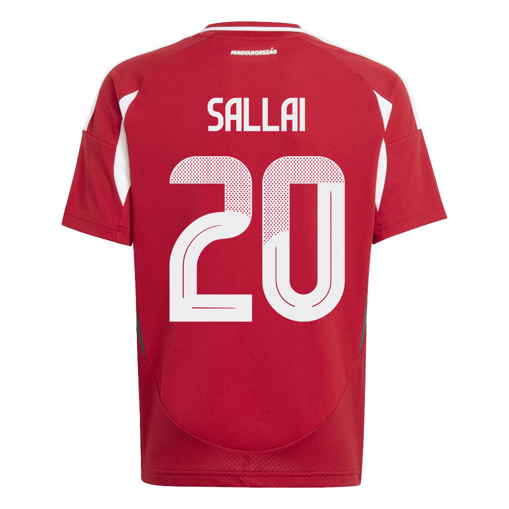 Roland Sallai 20 Hungary National Team 2024/25 Home YOUTH Jersey - Red