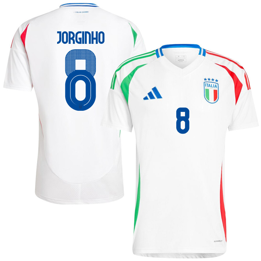 Jorginho 8 Italy National Team 2024/25 Away Men Jersey - White