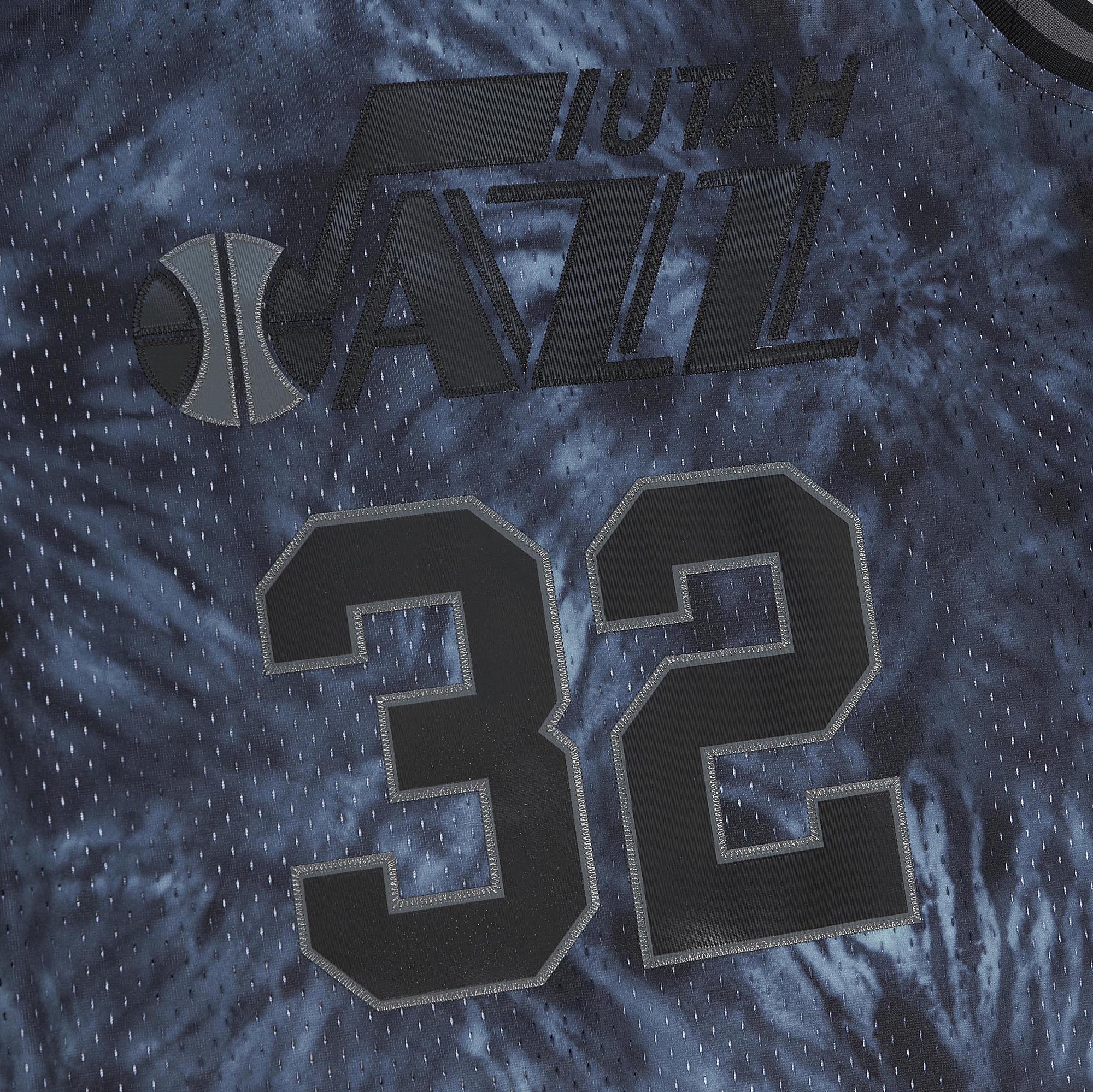 Karl Malone Utah Jazz Mitchell & Ness Hardwood Classics 1991\/92 Tie-Dye Swingman Jersey - Black