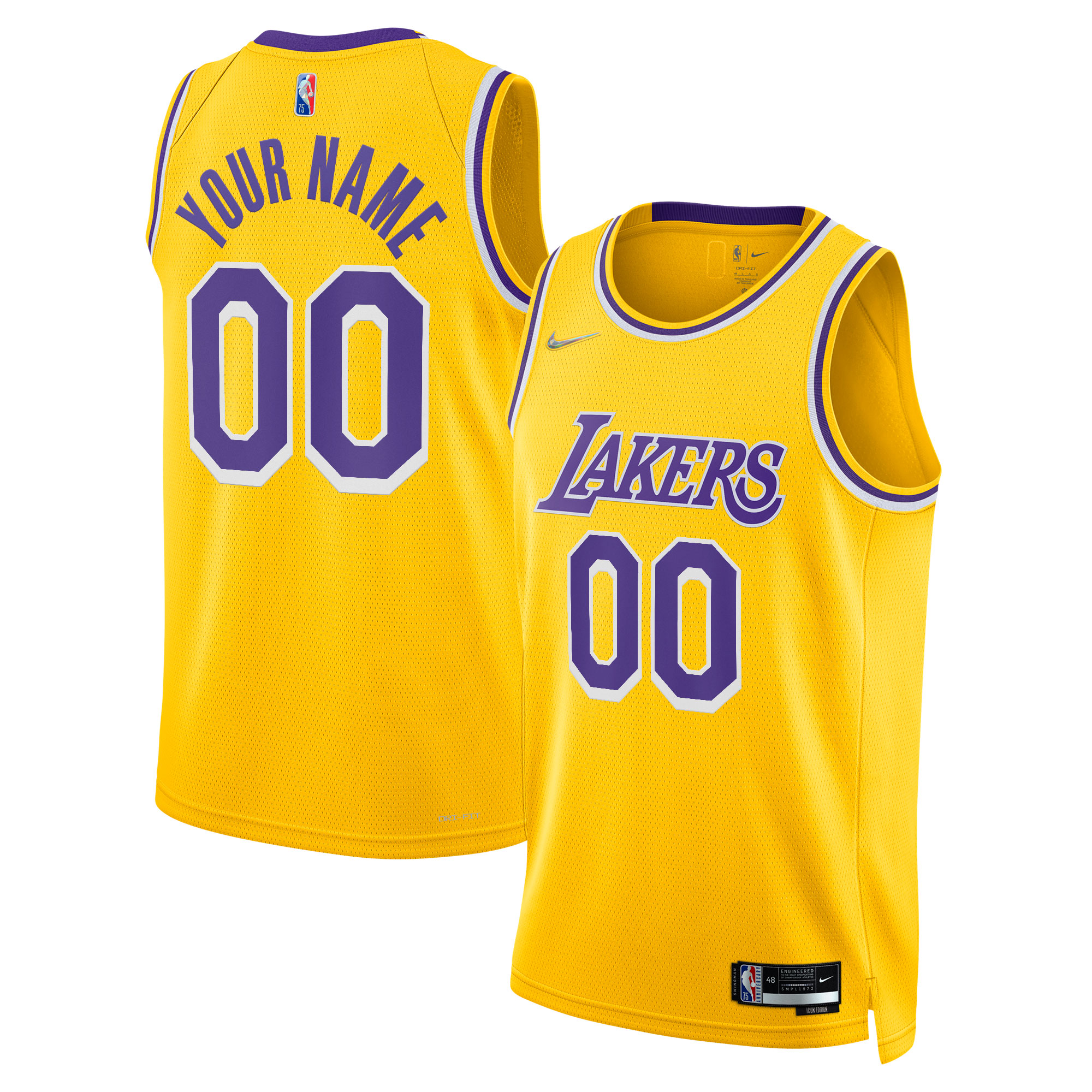 Los Angeles Lakers  2021\/22 Diamond Swingman Custom Jersey - Icon Edition - Gold
