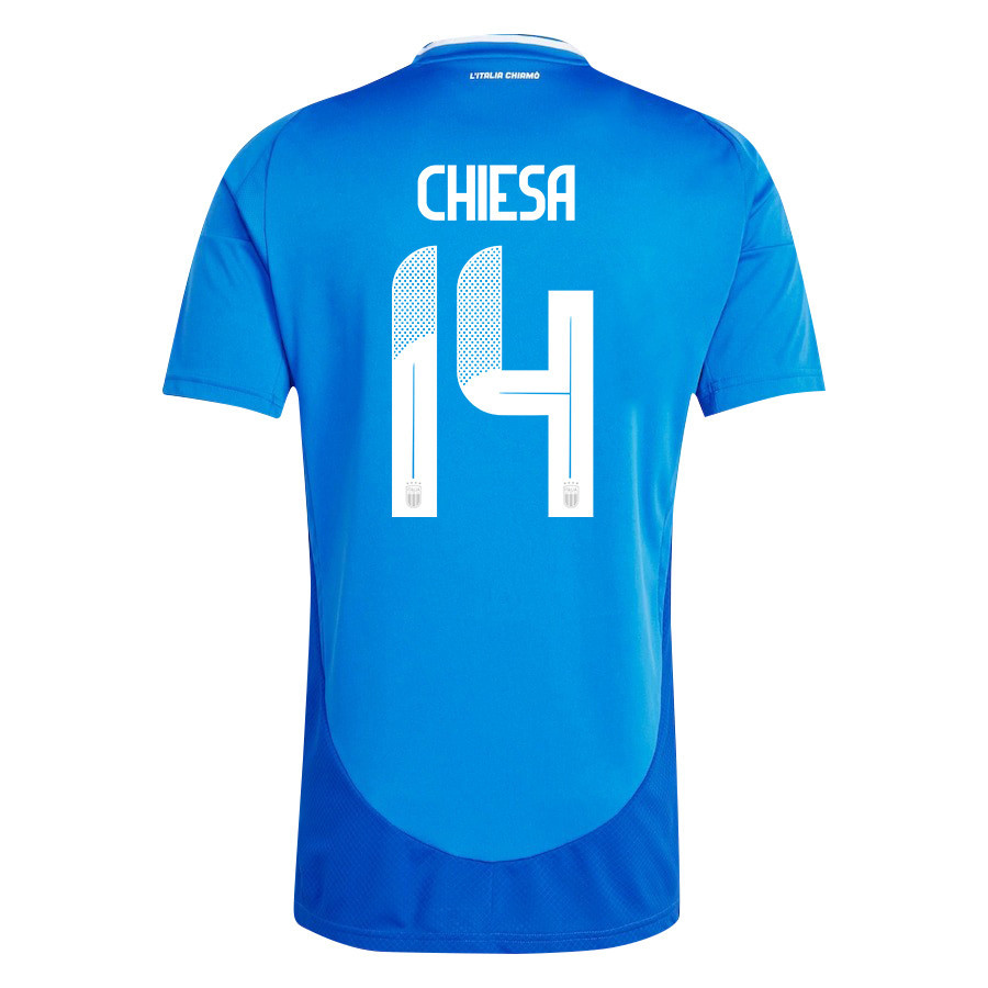 Federico Chiesa 14 Italy National Team 2024/25 Home Men Jersey - Blue