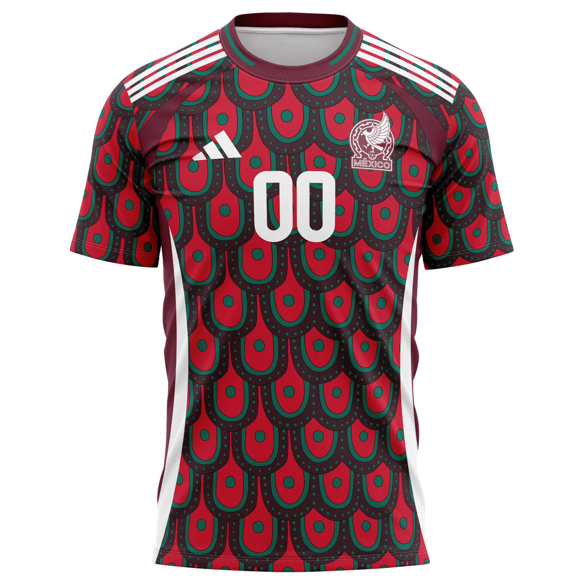Mexico National Team 2024 Home Kits Custom AOP T-shirt - Burgundy