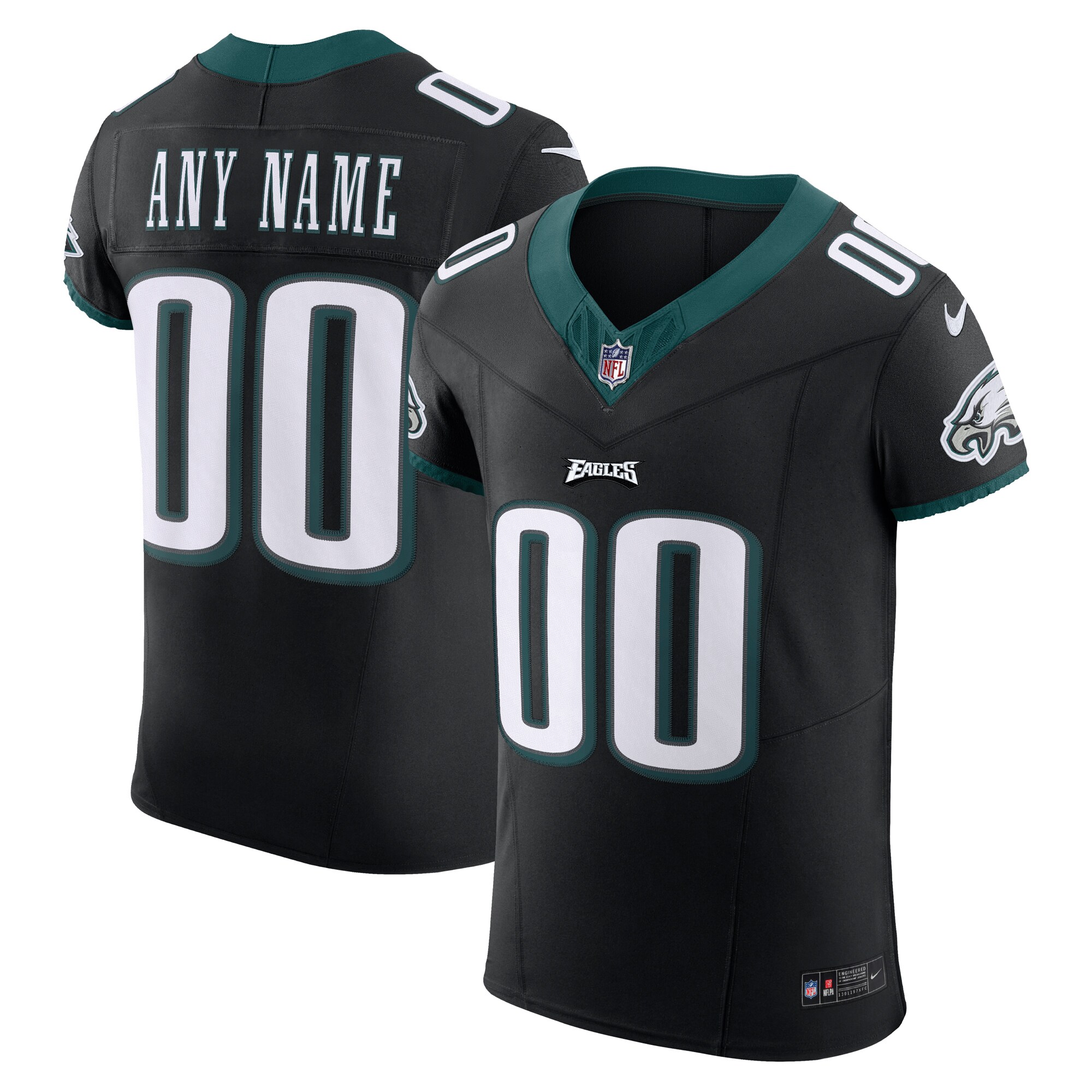 Philadelphia Eagles  Alternate Vapor F.U.S.E. Elite Custom Jersey - Black