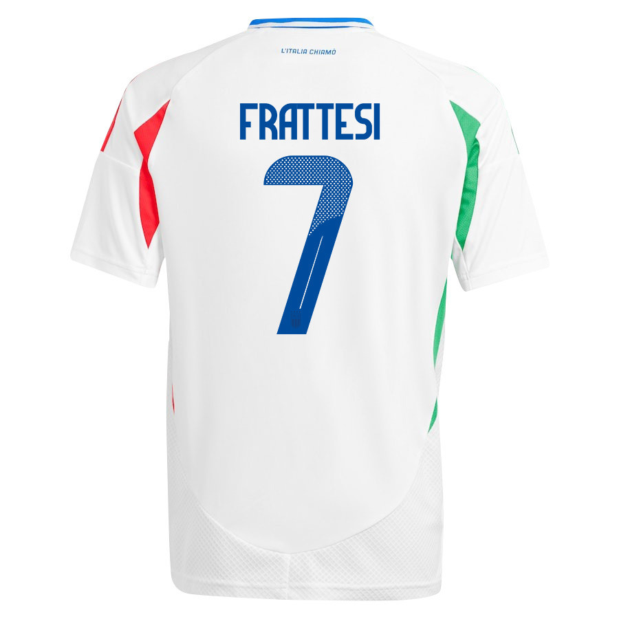 Davide Frattesi 7 Italy National Team 2024/25 Away YOUTH Jersey - White
