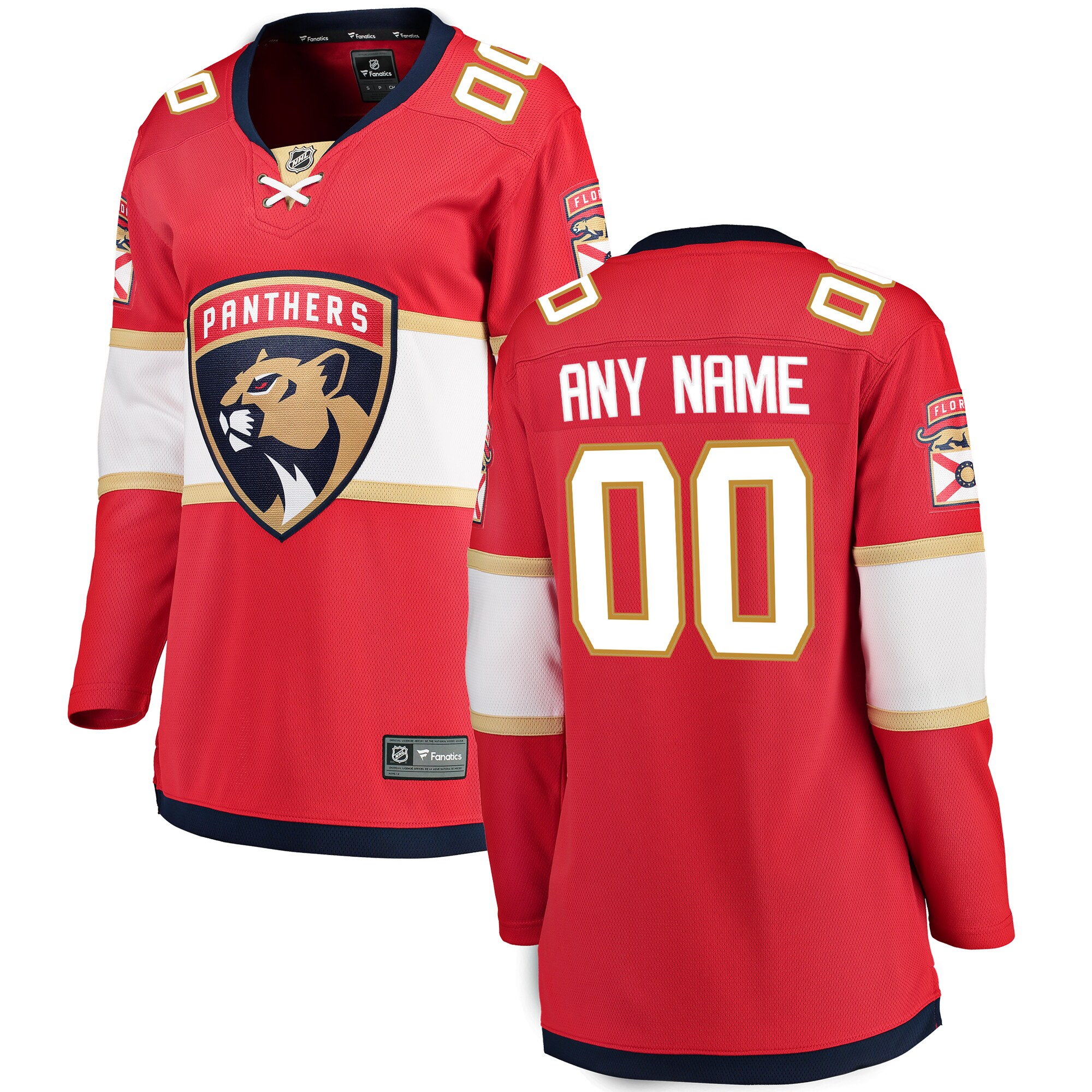 Florida Panthers Fanatics Women's Home Breakaway Custom Jersey - Red