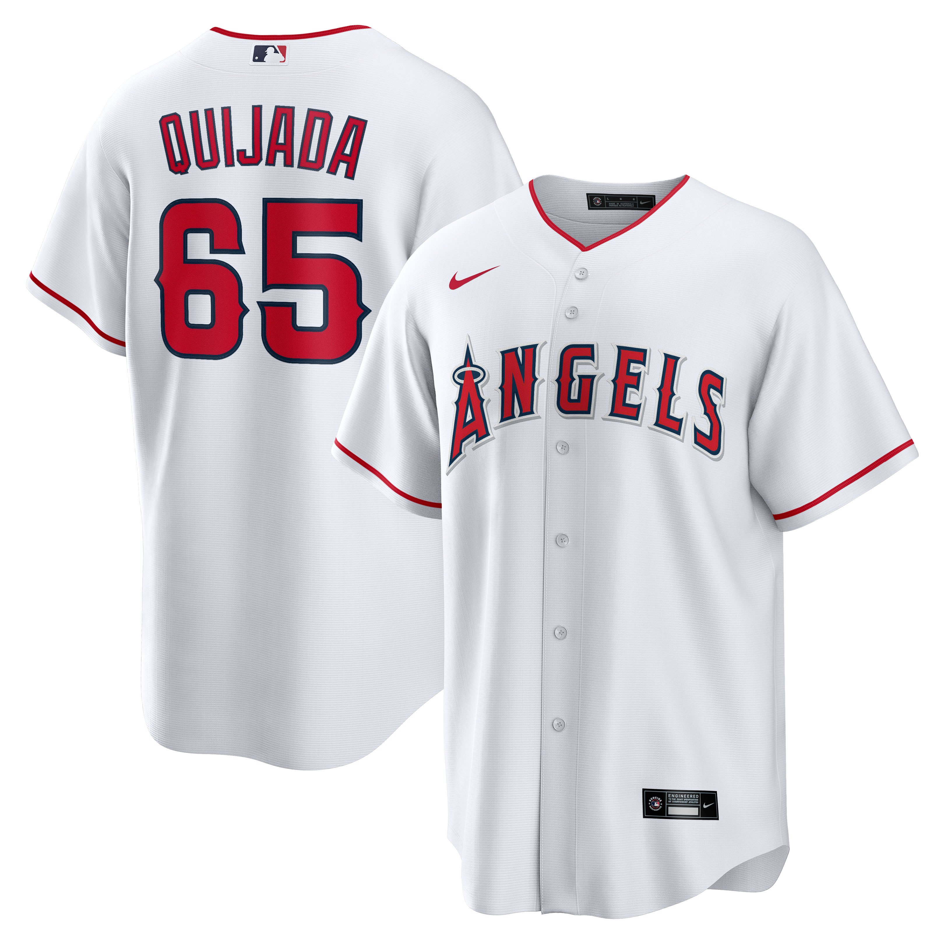 Jos\u00c3\u00a9 Quijada Los Angeles Angels  Home  Replica Player Jersey - White