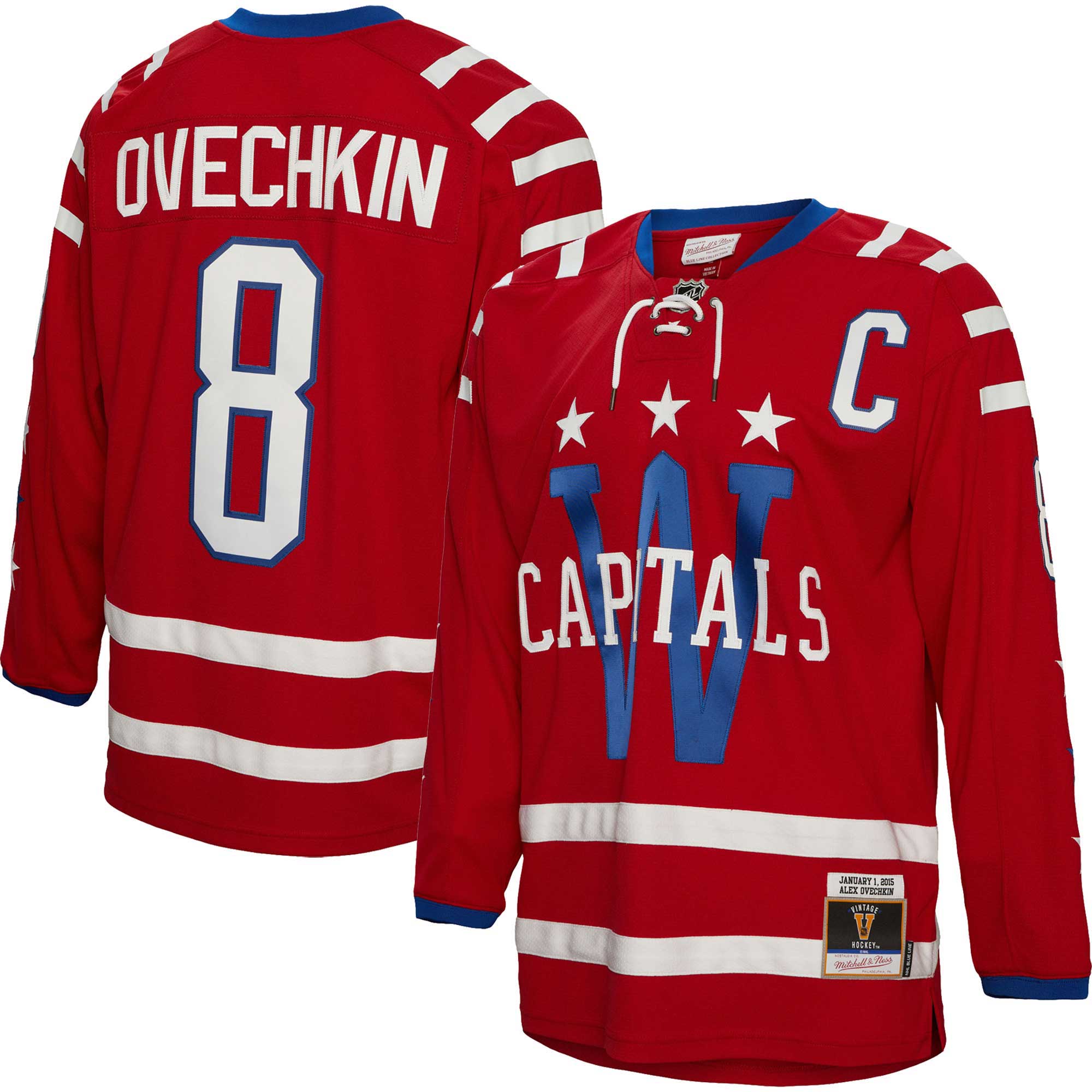Alexander Ovechkin Washington Capitals Mitchell & Ness Captain Patch 2015 Winter Classic Blue Line Player Jersey - Red