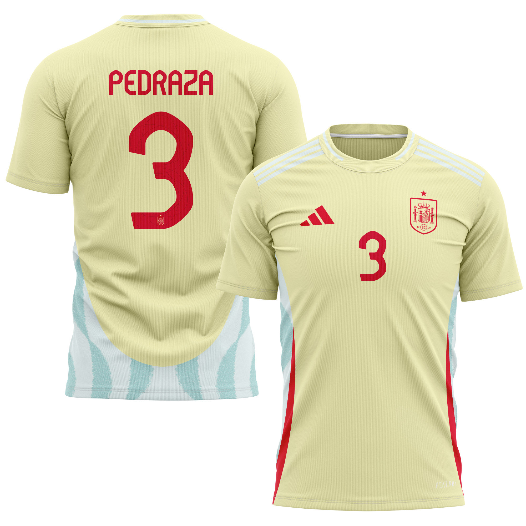 Alfonso Pedraza 3 Spain National Team 2024 Away Kits AOP T-shirt - Yellow