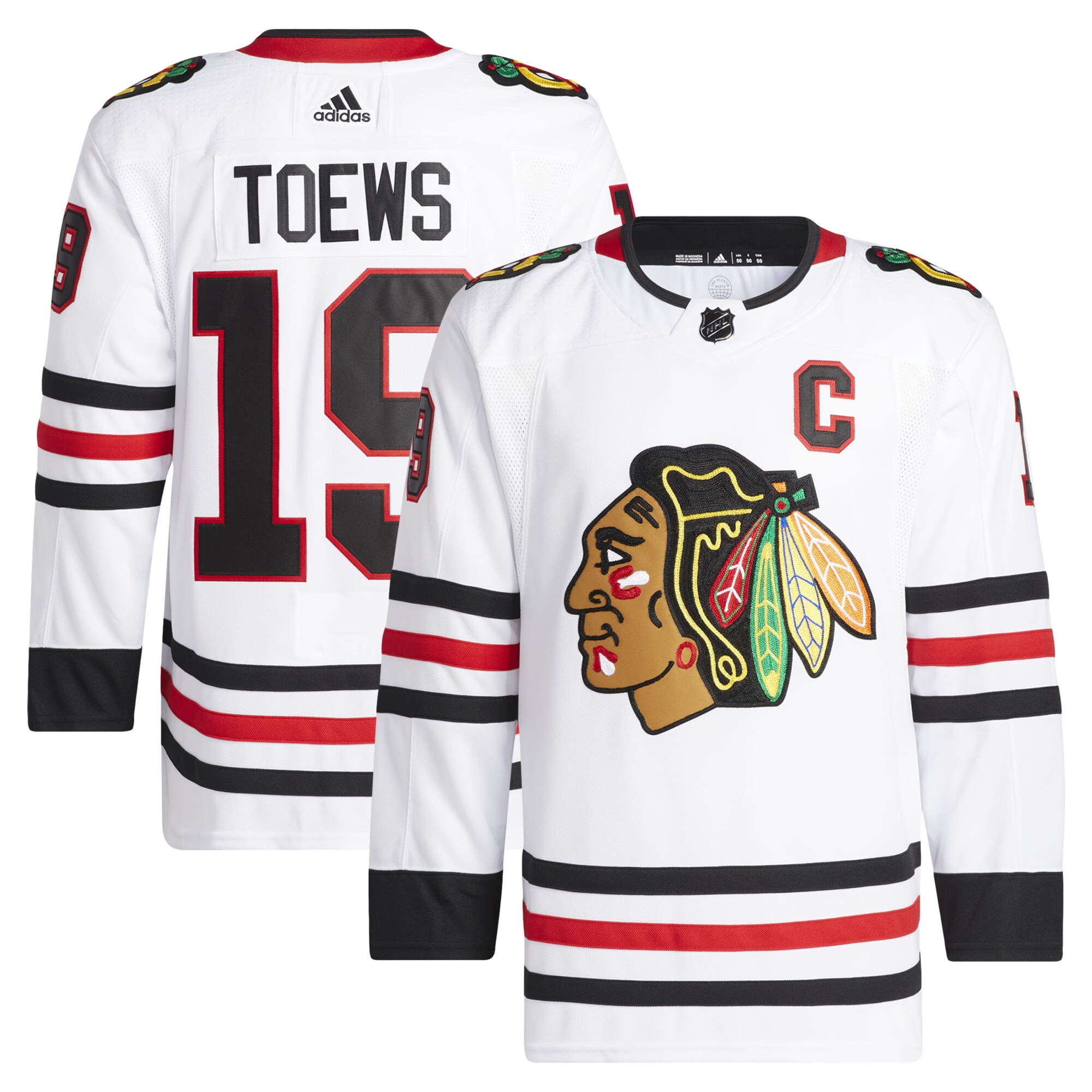 Jonathan Toews Chicago Blackhawks adidas Away Primegreen Authentic Pro Player Jersey - White