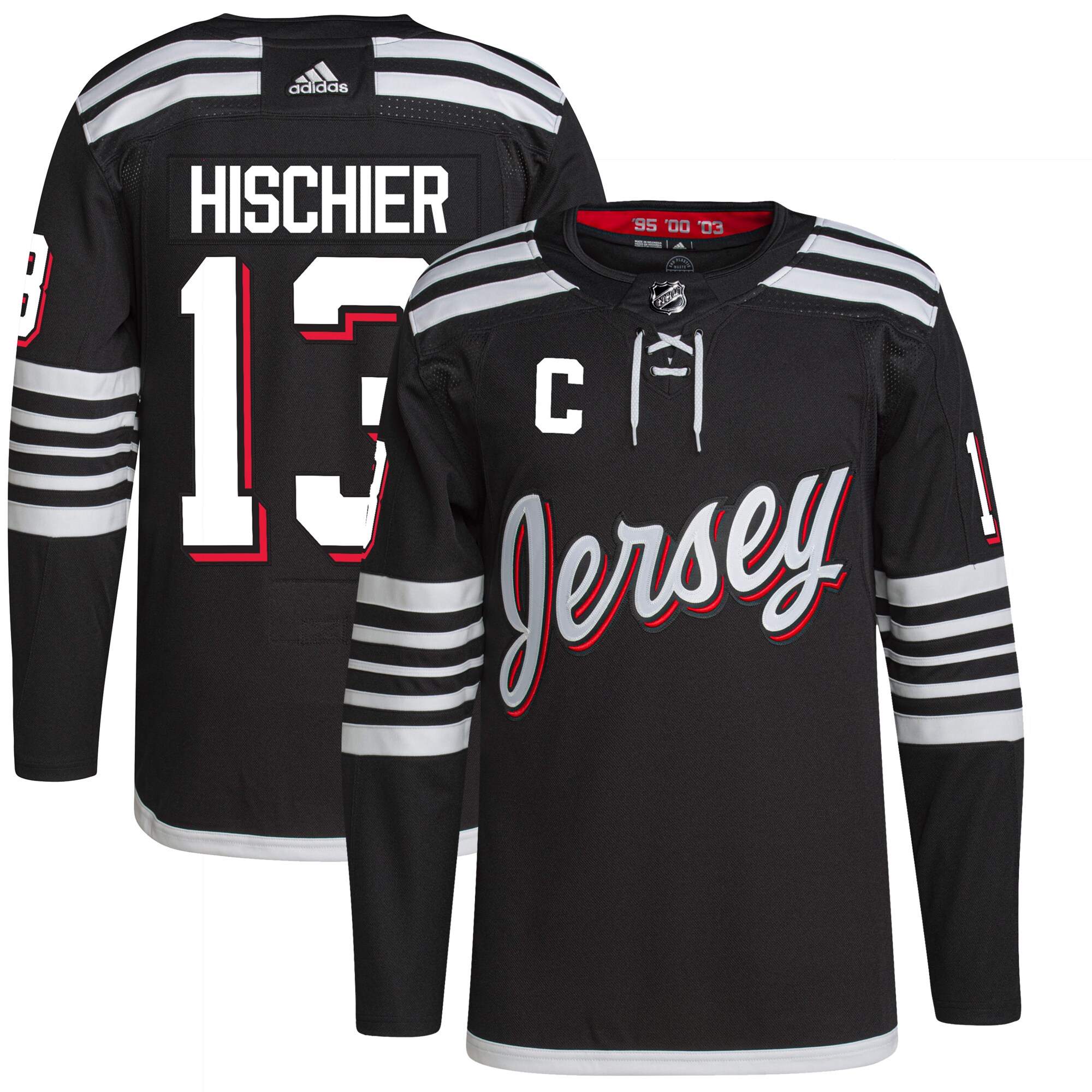 Nico Hischier New Jersey Devils adidas Alternate Primegreen Authentic Player Jersey - Black