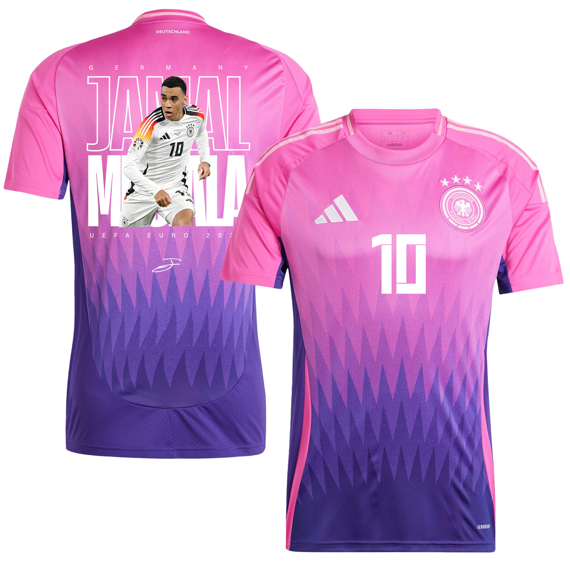 Jamal Musiala 10 Signed Germany National Team 2024 Young Talent Away Men Jersey - Purple