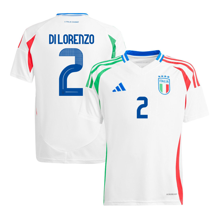 Giovanni Di Lorenzo 2 Italy National Team 2024/25 Away YOUTH Jersey - White