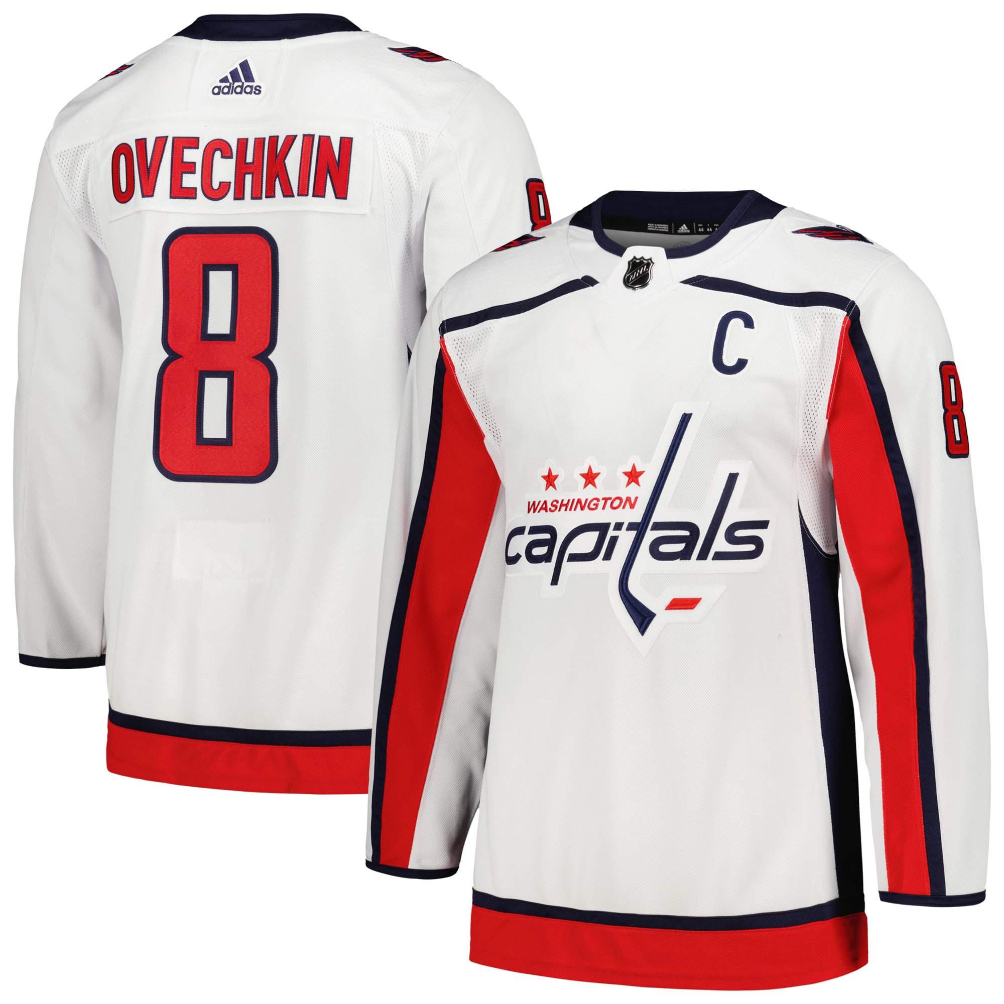 Alexander Ovechkin Washington Capitals adidas Away Captain Primegreen Authentic Player Jersey - White