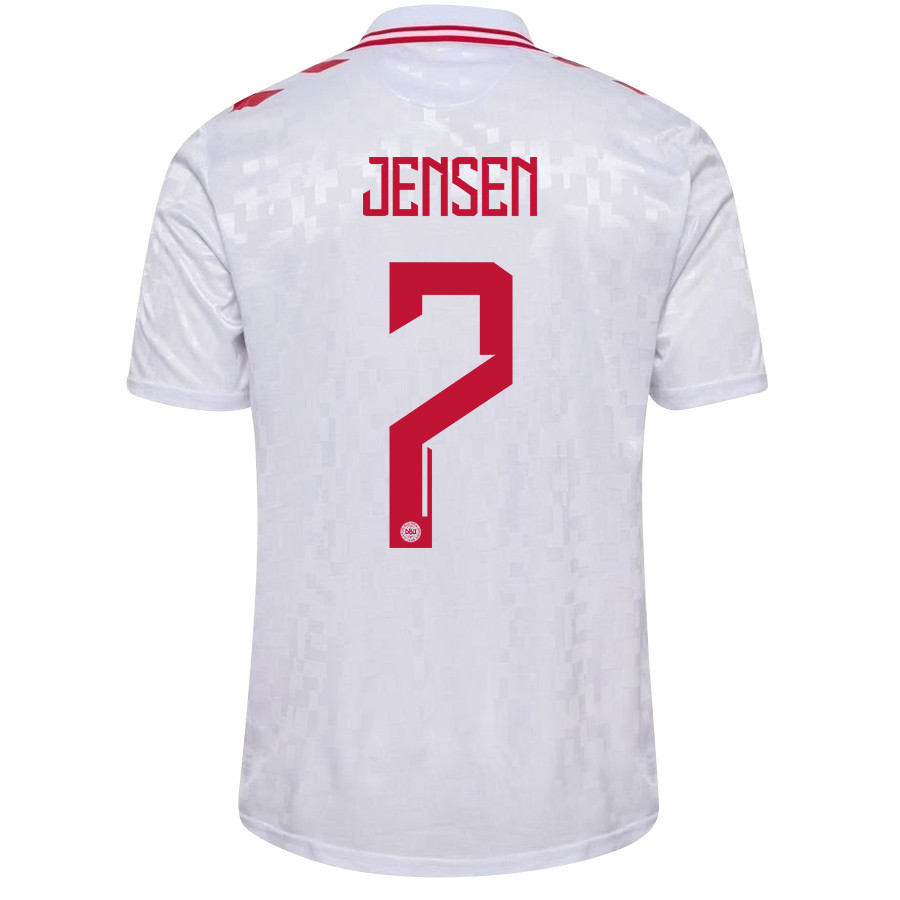 Mathias Jensen 7 Denmark National Team 2024/25 Away Men Jersey - White