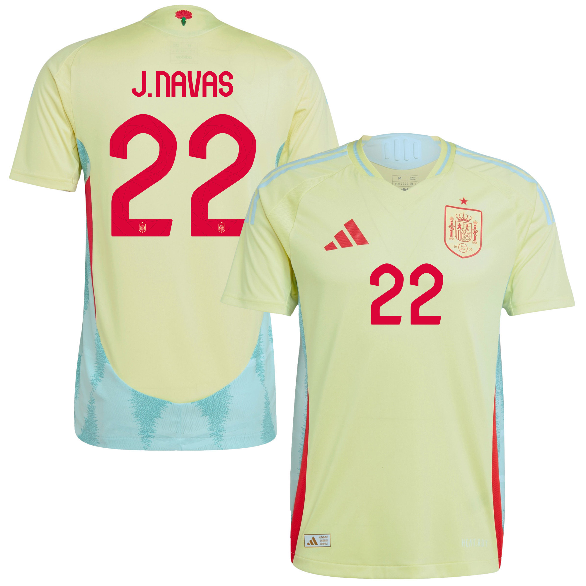 Jesús Navas 22 Spain National Team 2024 Away Men Jersey - Yellow