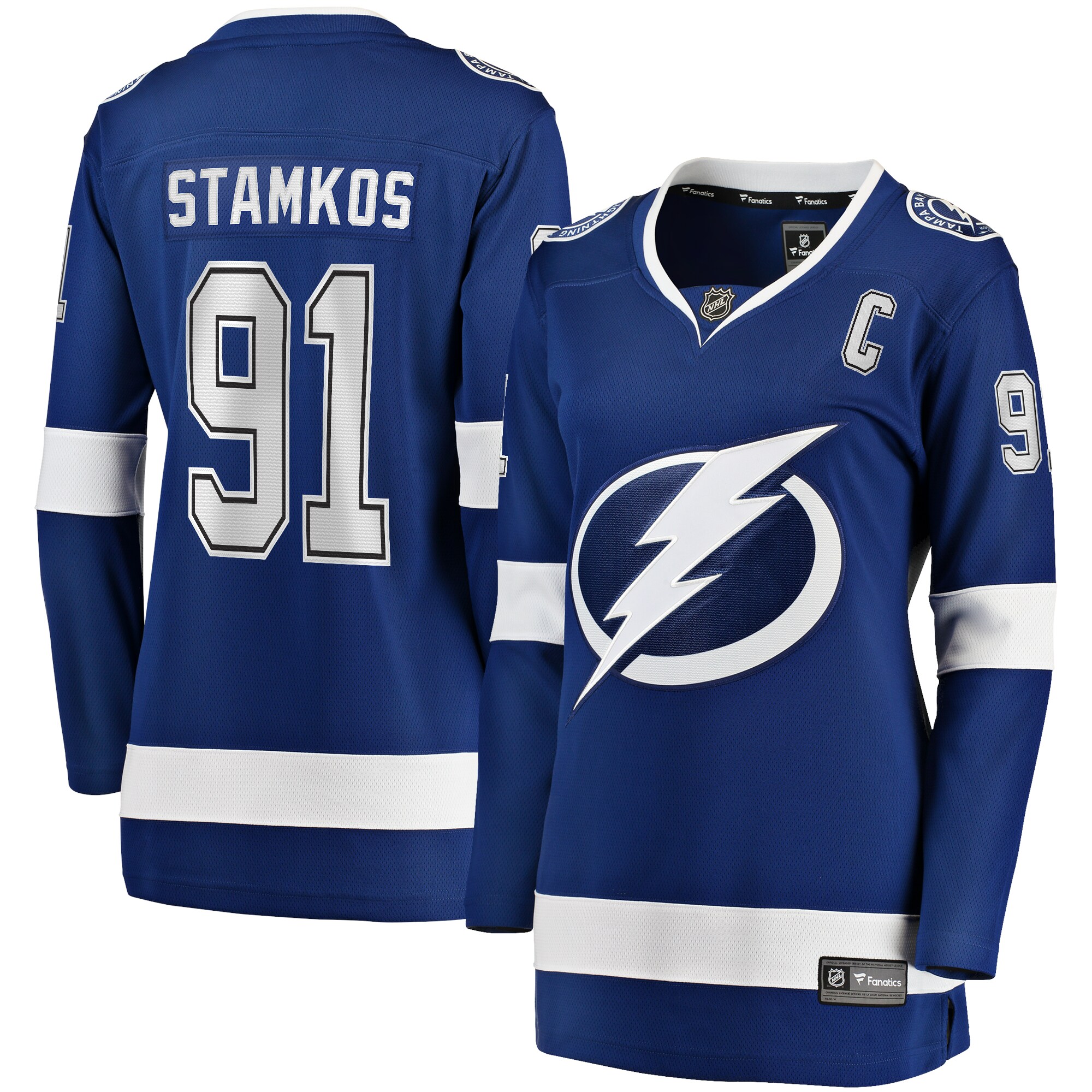 Steven Stamkos Tampa Bay Lightning Fanatics Women's Captain Patch Home Breakaway Player Jersey - Blue