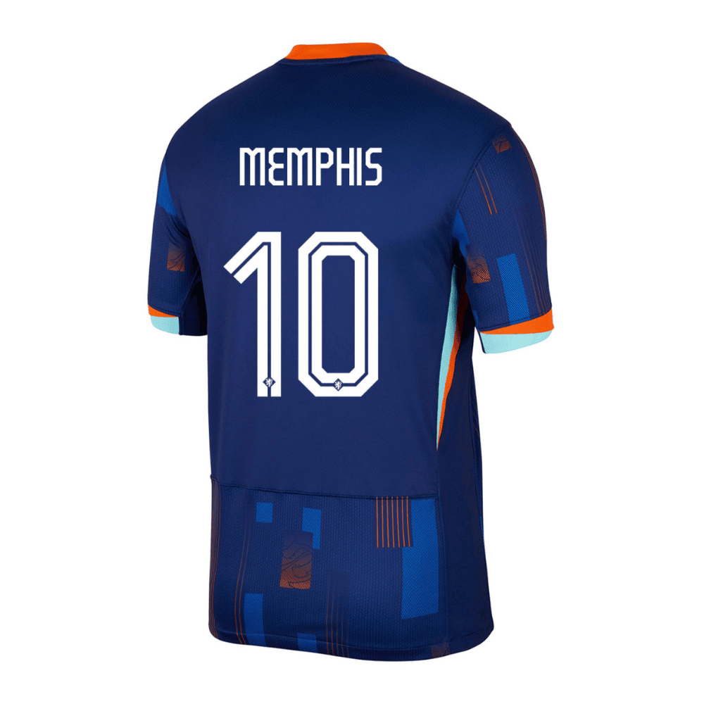 Memphis Depay 10 Netherlands National Team 2024 Away Men Jersey - Blue