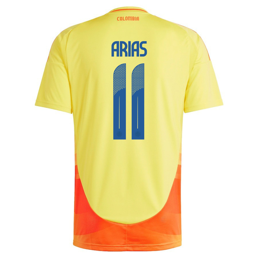 Jhon Arias 11 Colombia National Team 2024/25 Home Men Jersey - Yellow