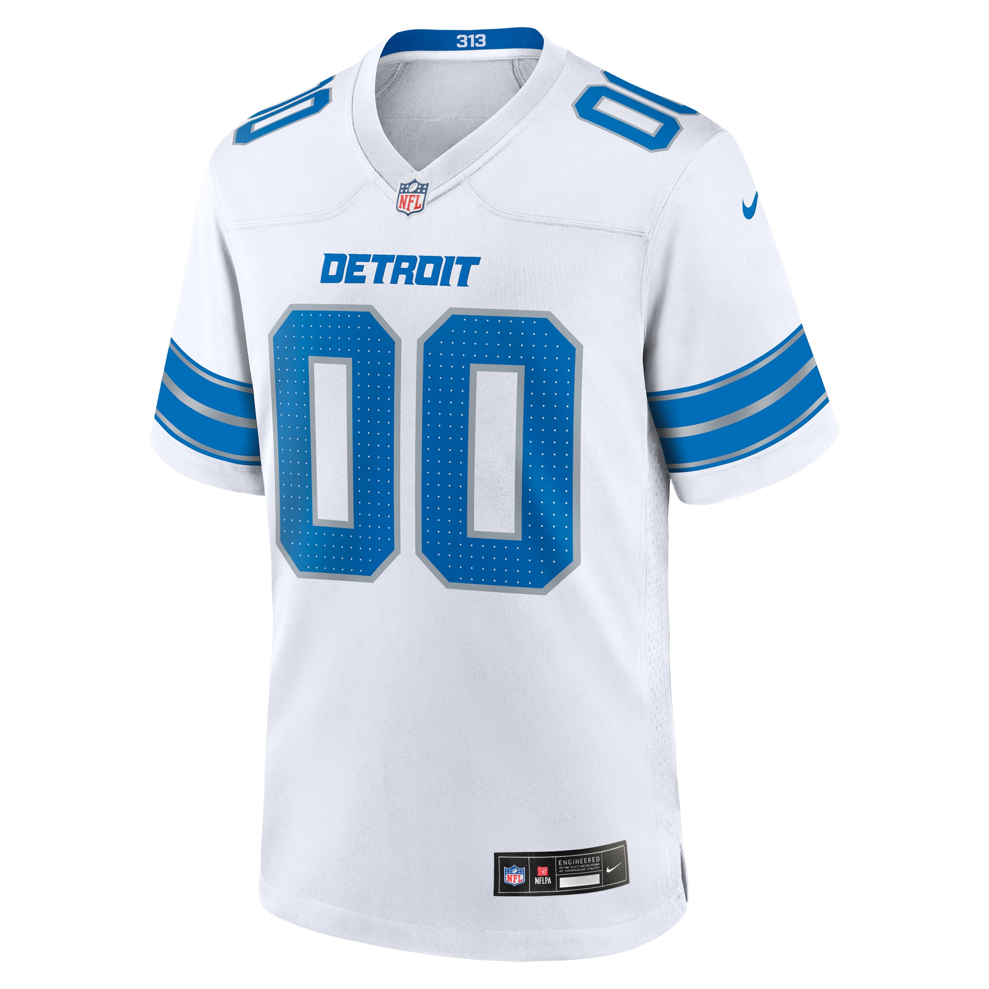 Detroit Lions  Custom Game Jersey - White