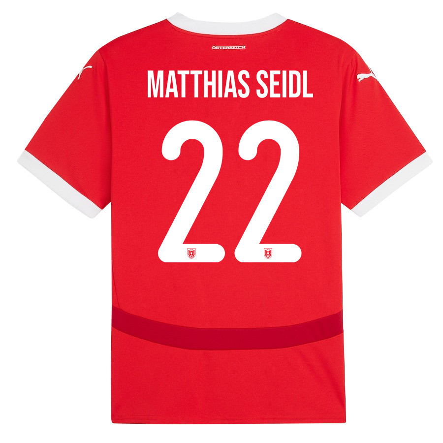 Matthias Seidl 22 Austria National Team 2024/25 Home Men Jersey - Red