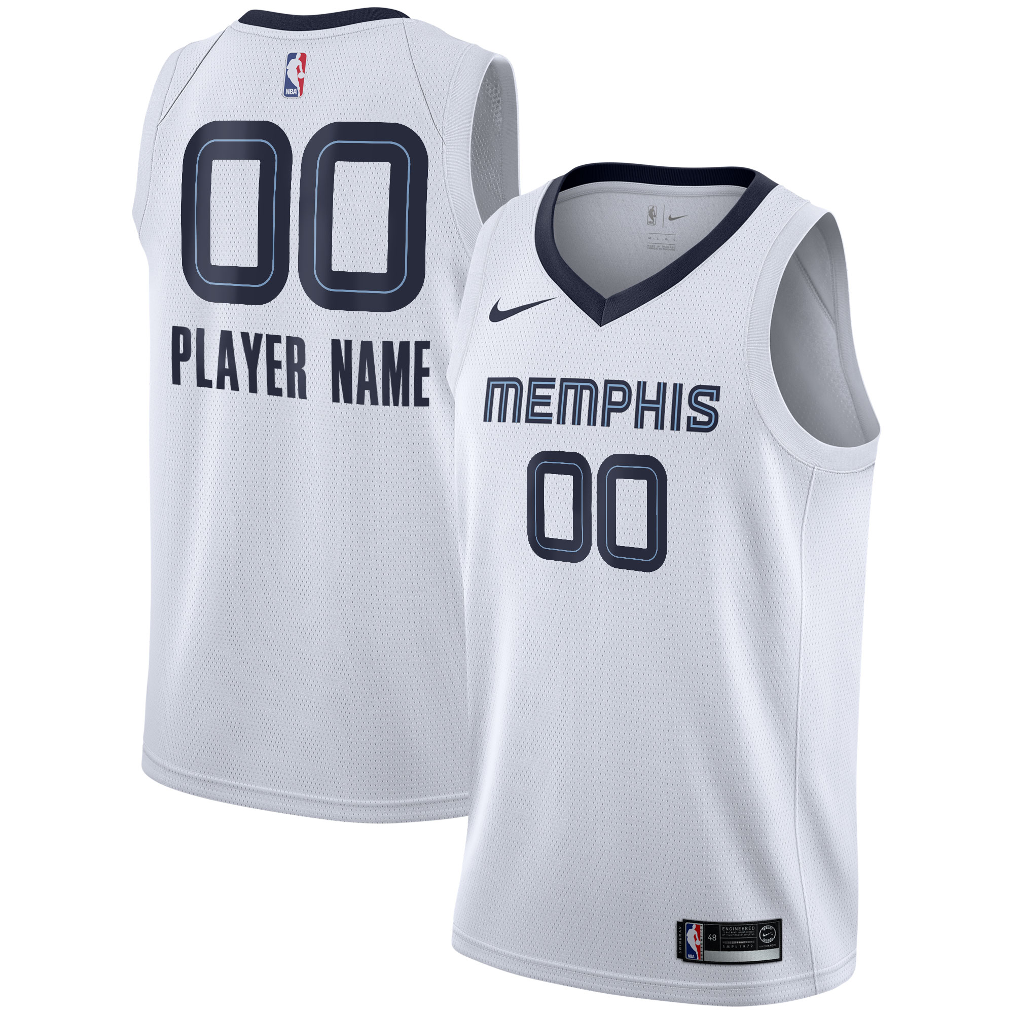 Memphis Grizzlies  2020\/21 Swingman Custom Jersey - Association Edition - White