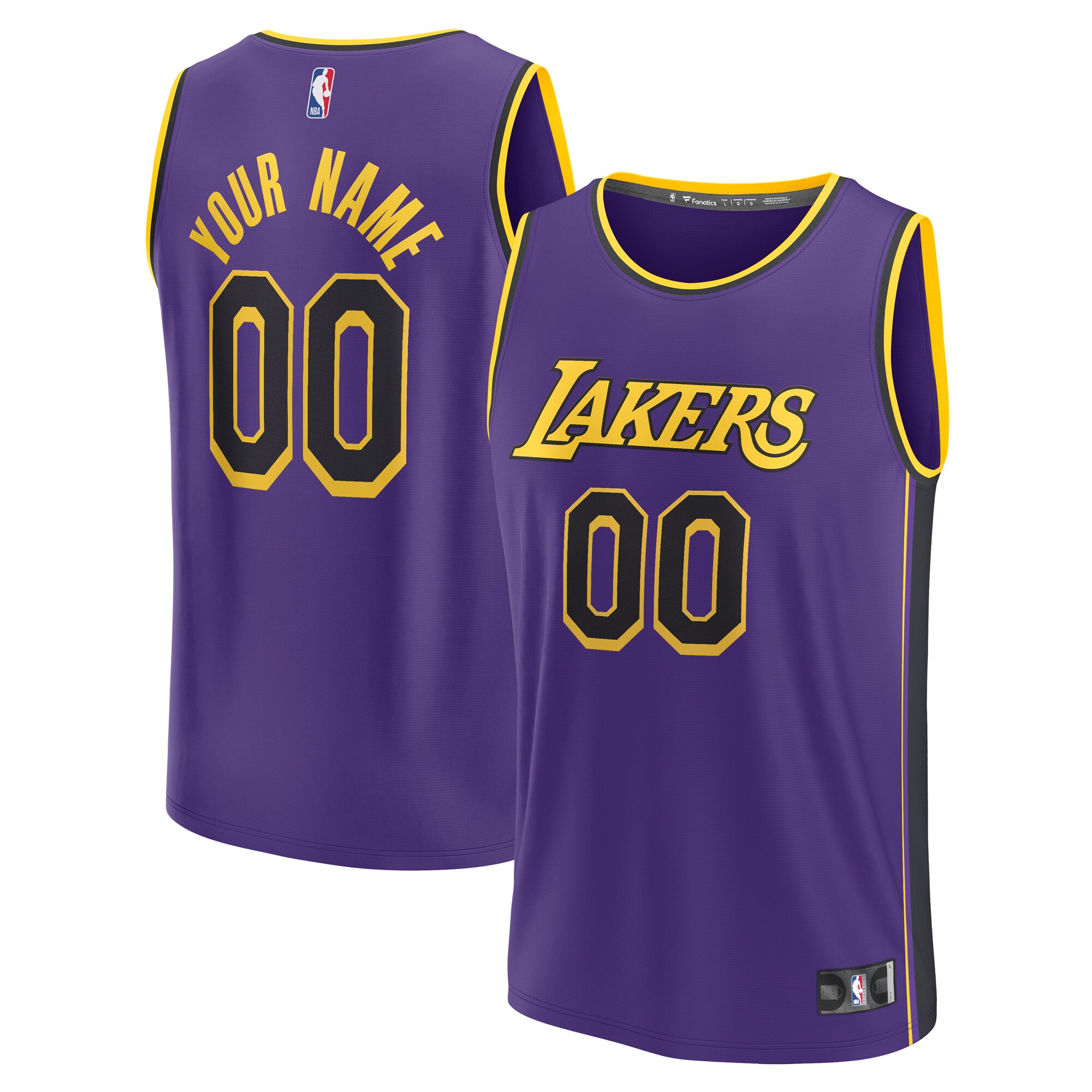 Los Angeles Lakers Fanatics 2022\/23 Fast Break Custom Replica Jersey - Purple - Statement Edition