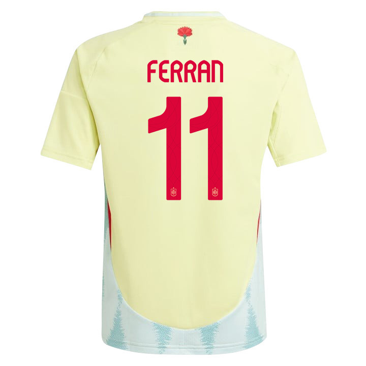 Ferran Torres 11 Spain National Team 2024 Away YOUTH Jersey - Yellow