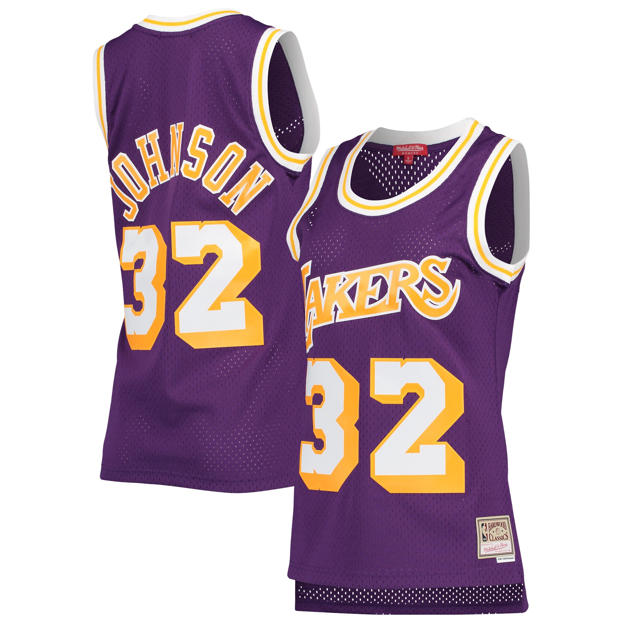 Magic Johnson Los Angeles Lakers Mitchell & Ness Women's Hardwood Classics 1984\/85 Swingman Jersey - Purple