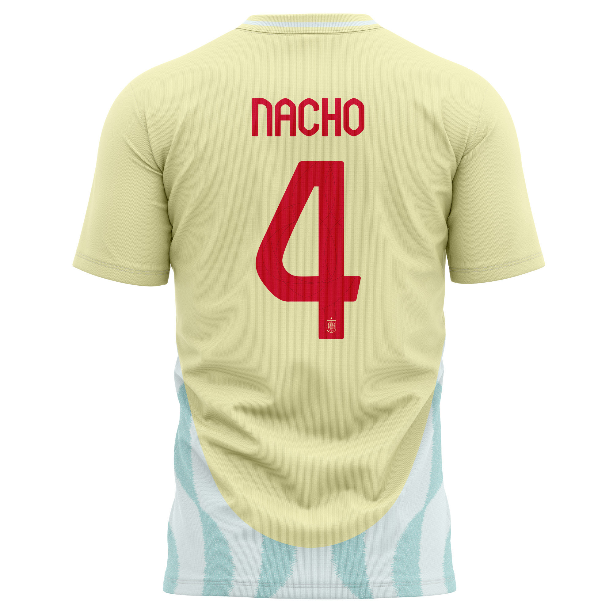 Nacho 4 Spain National Team 2024 Away Kits AOP T-shirt - Yellow