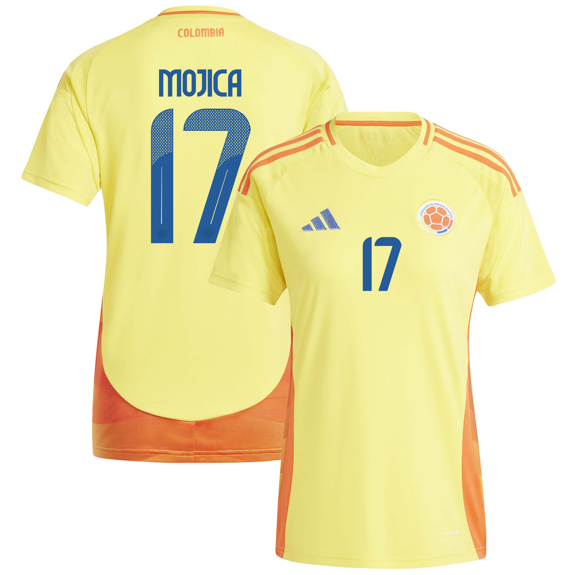Johan Mojica 17 Colombia National Team 2024/25 Home Women Jersey - Yellow