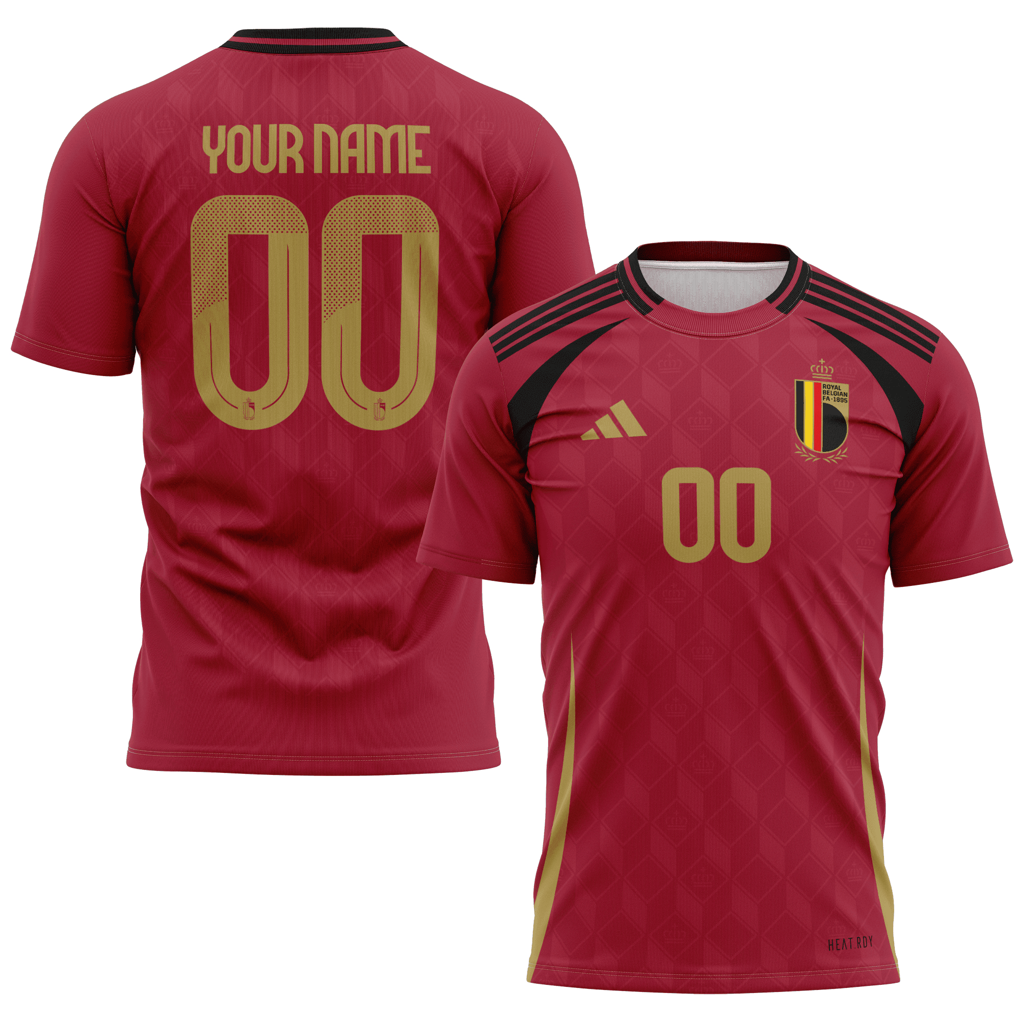 Belgium National Team 2024 Home Kits Custom AOP T-shirt - Burgundy