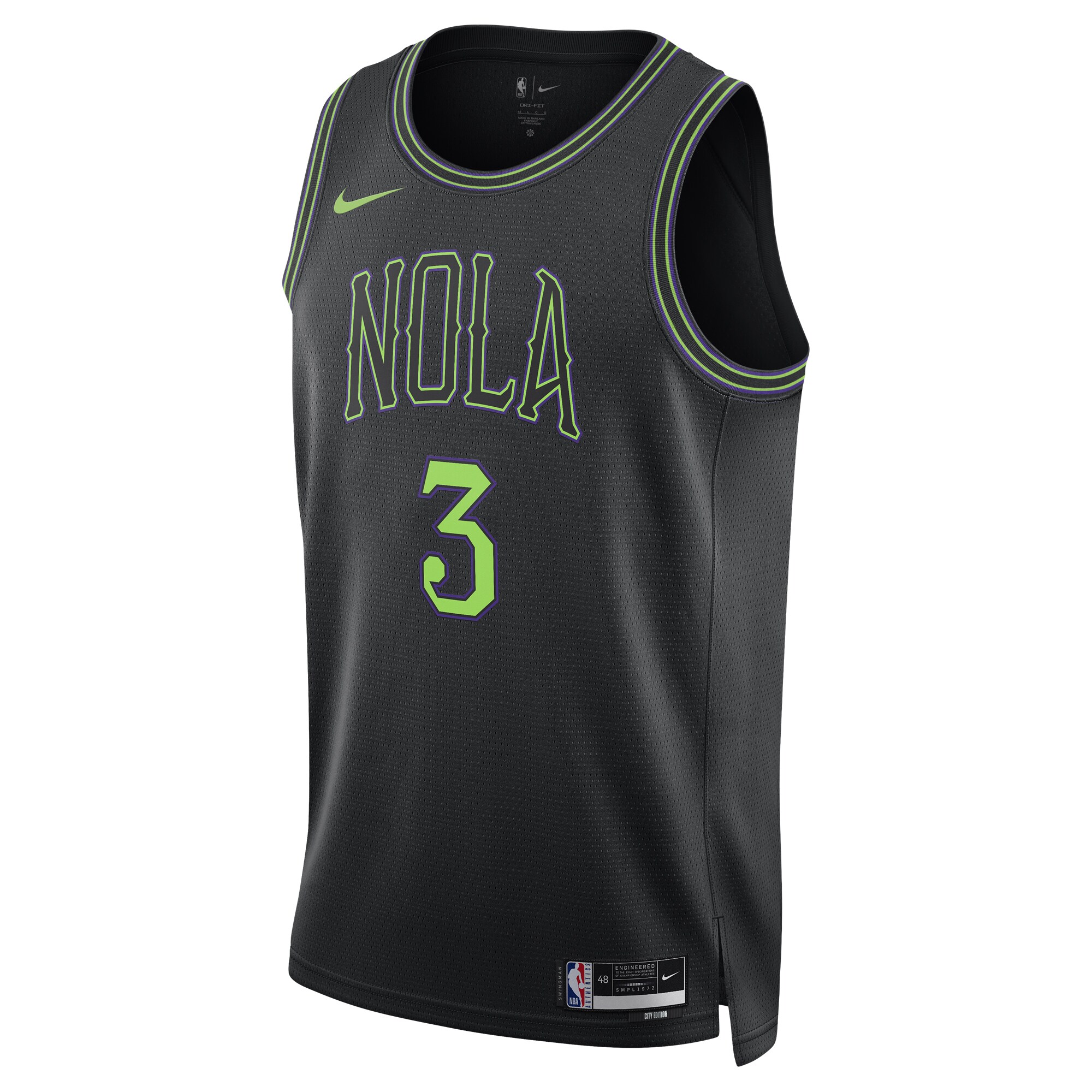 CJ McCollum New Orleans Pelicans  Unisex 2023\/24 Swingman Jersey - Black - City Edition