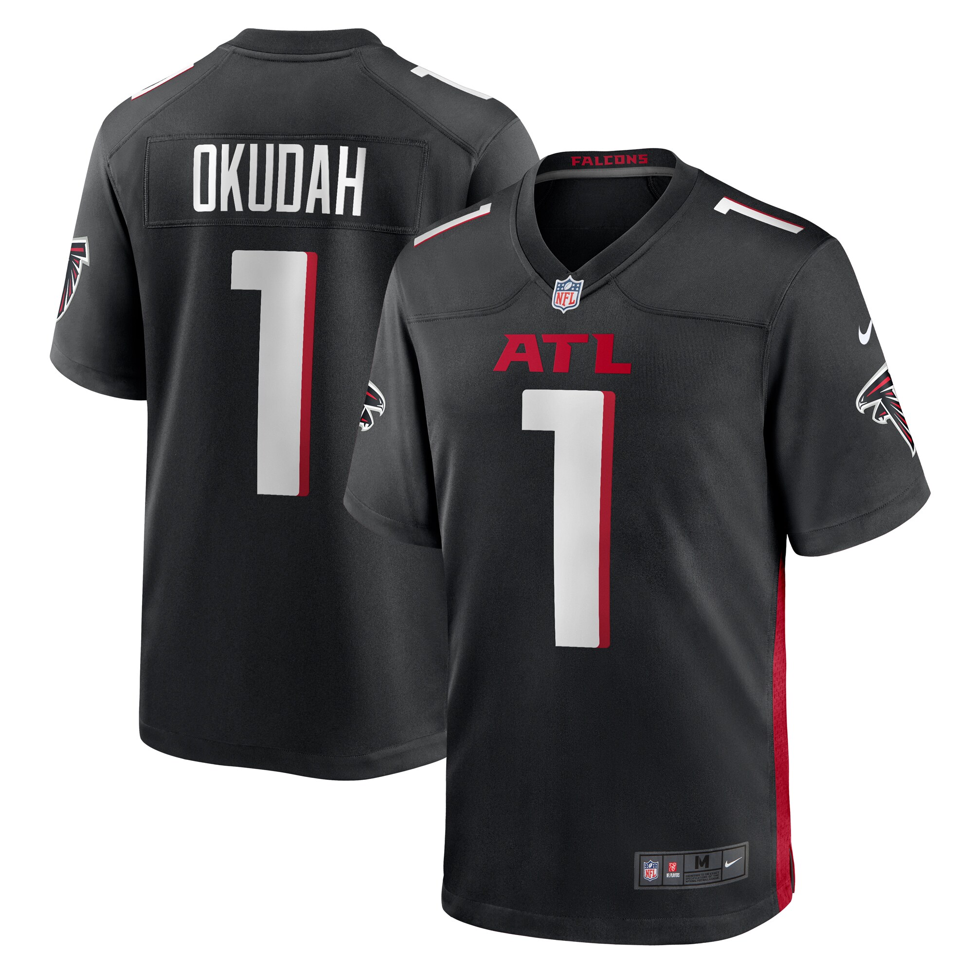 Jeff Okudah Atlanta Falcons  Game Player Jersey - Black
