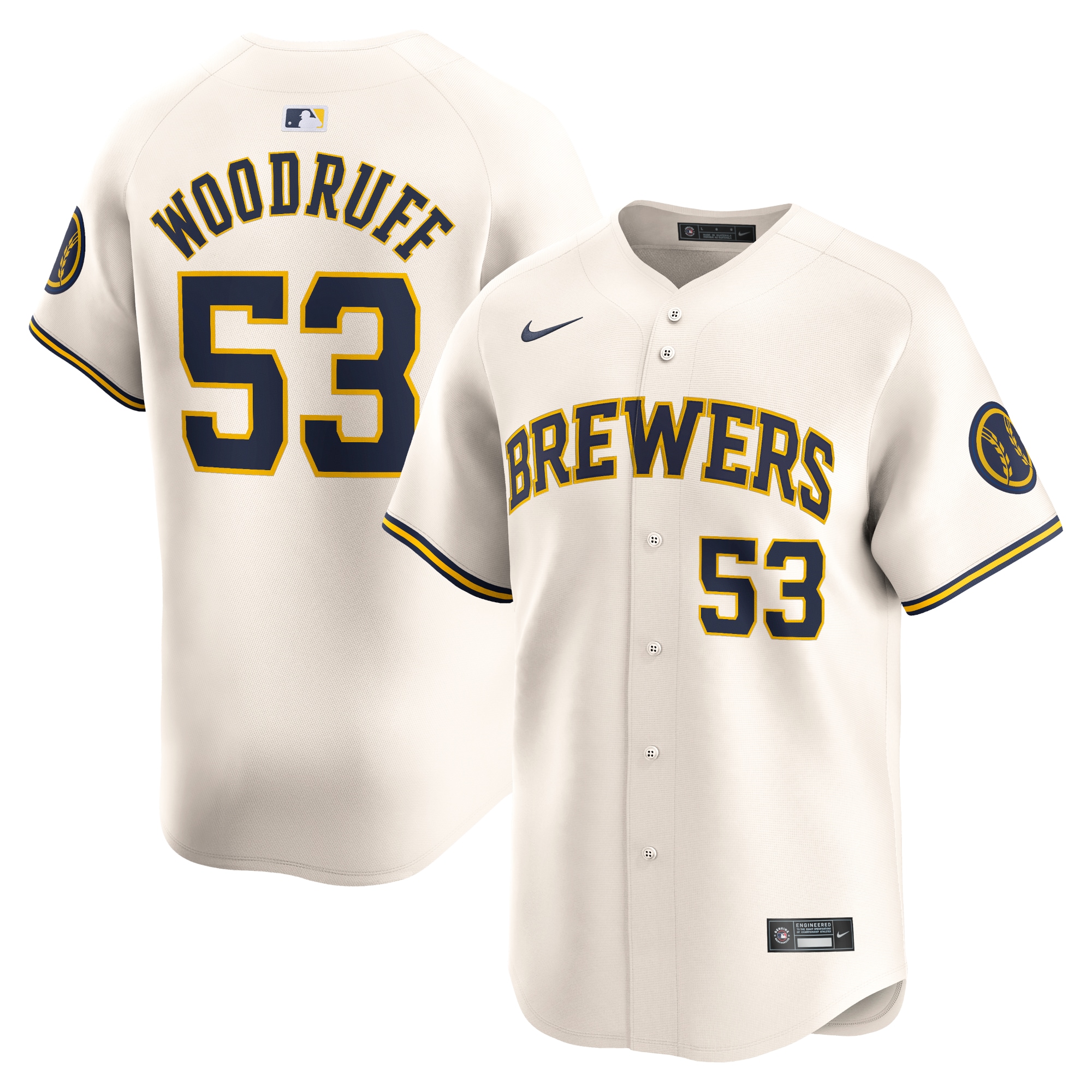 Brandon Woodruff Milwaukee Brewers  Home Limited Player Jersey - Cream