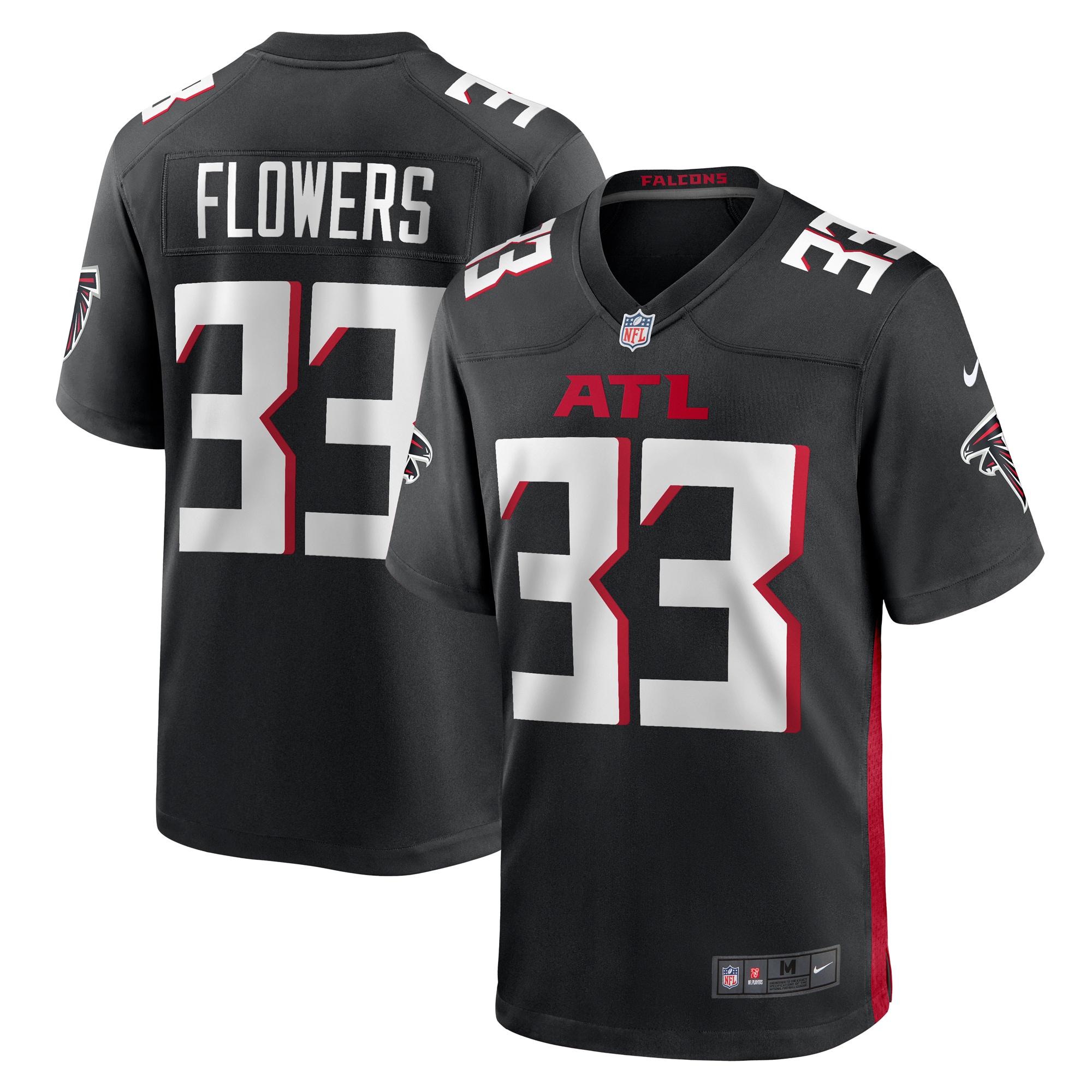 Tre Flowers Atlanta Falcons  Team Game Jersey -  Black