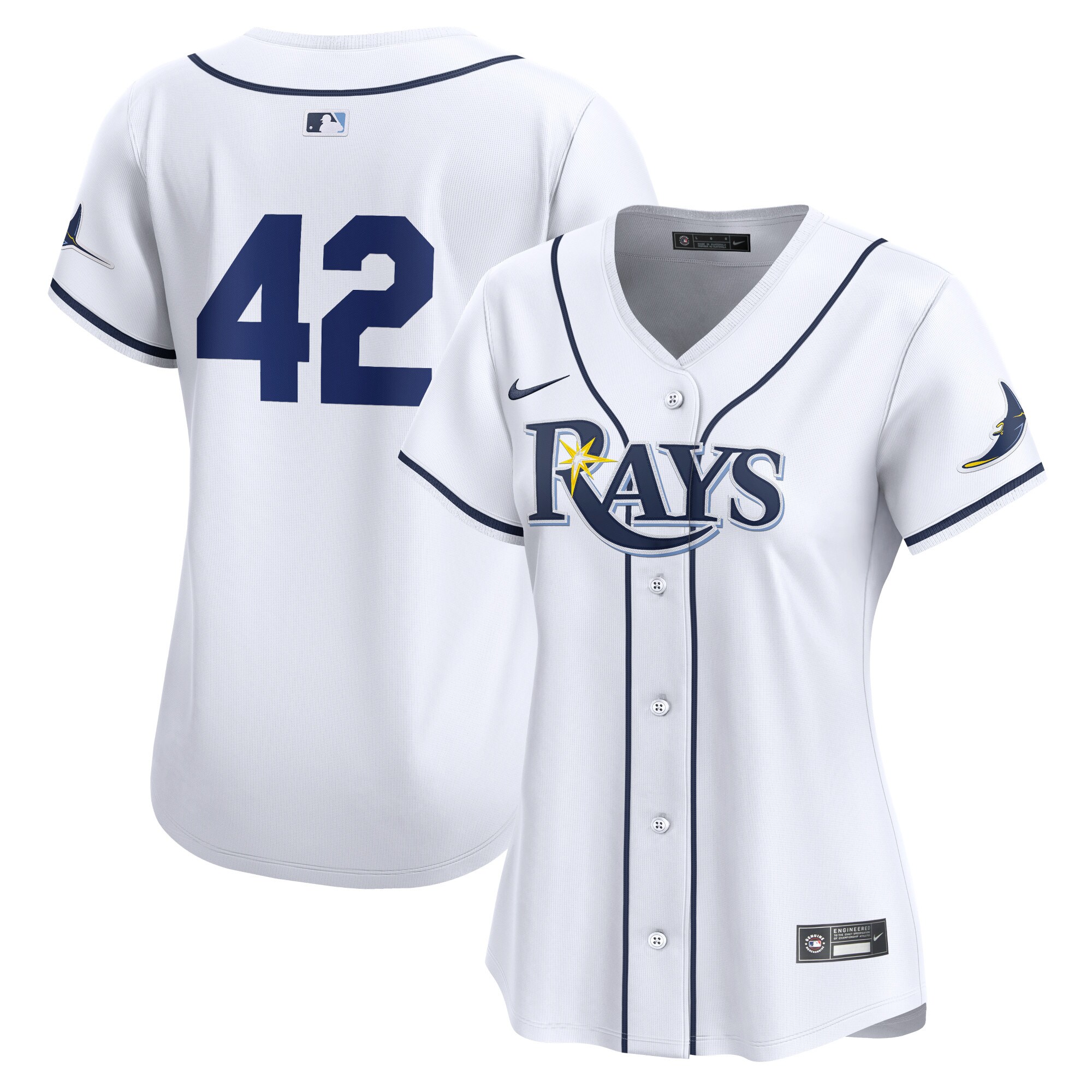 Tampa Bay Rays  Women's 2024 Jackie Robinson Day Home Limited Jersey\u00c2\u00a0\u00e2\u20ac\u201c White