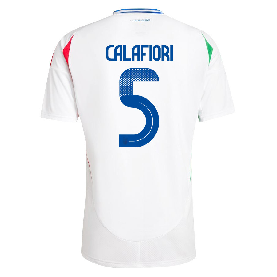 Riccardo Calafiori 5 Italy National Team 2024/25 Away Men Jersey - White