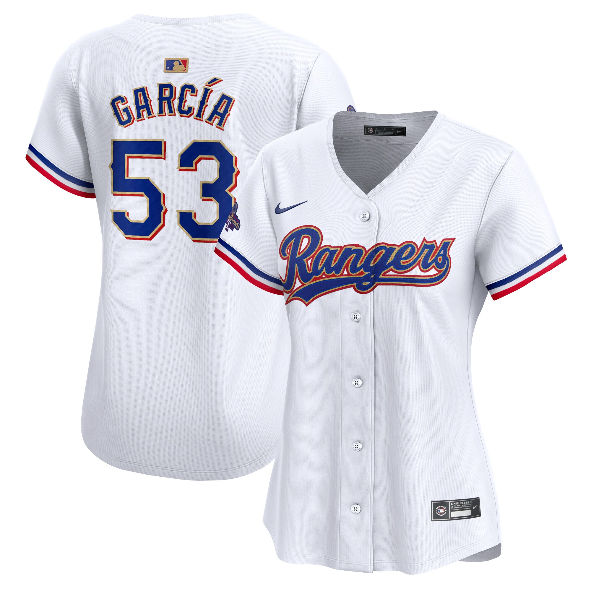 Adolis Garcia Texas Rangers  Women's 2024 Gold Collection Limited Player Jersey\u00c2\u00a0\u00e2\u20ac\u201c White