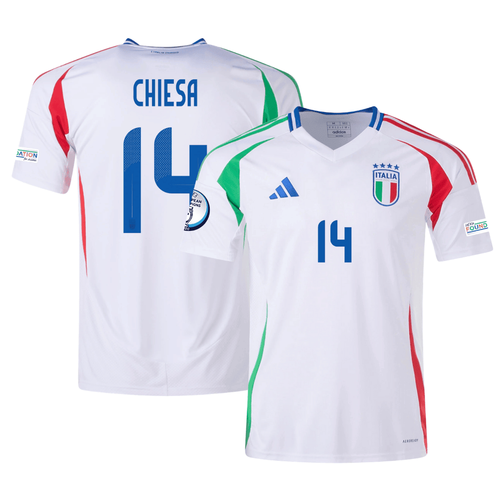 Federico Chiesa 14 Italy National Team 2024 Away Men Jersey - White