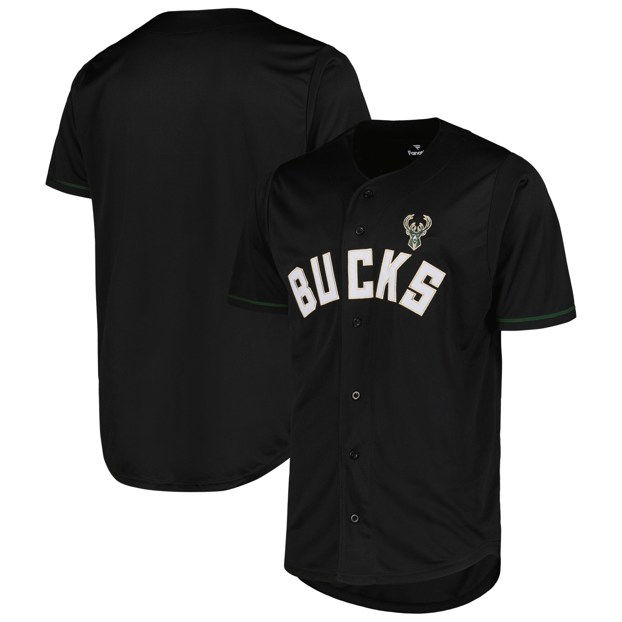 Milwaukee Bucks Fanatics Pop Baseball Jersey - Black