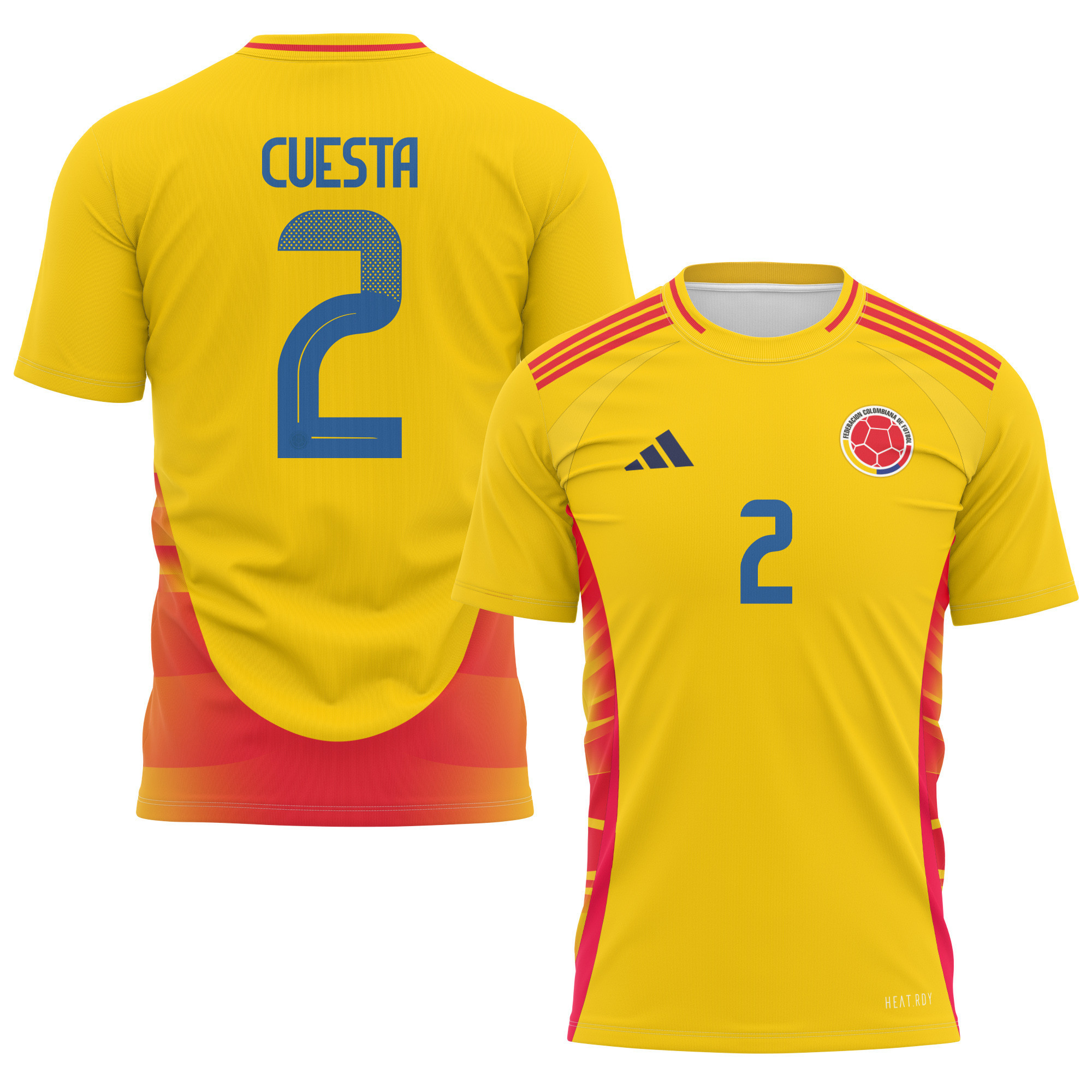 Carlos Cuesta 2 Colombia National Team 2024 Home Kits AOP T-shirt - Yellow