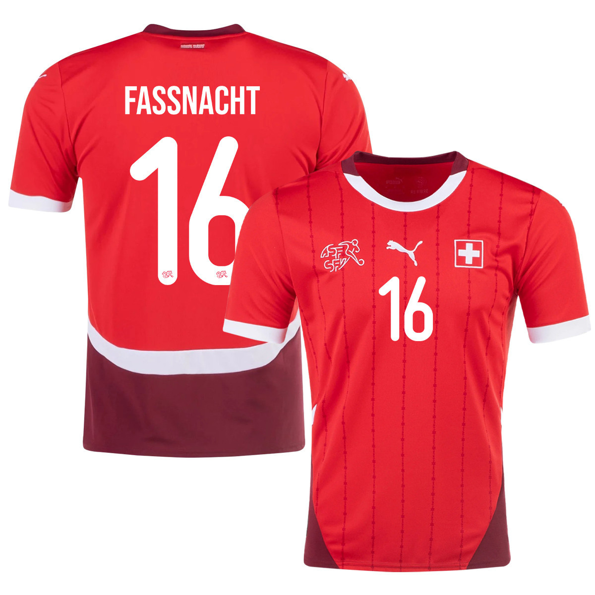 Christian Fassnacht 16 Switzerland National Team 2024/25 Home Men Jersey - Red