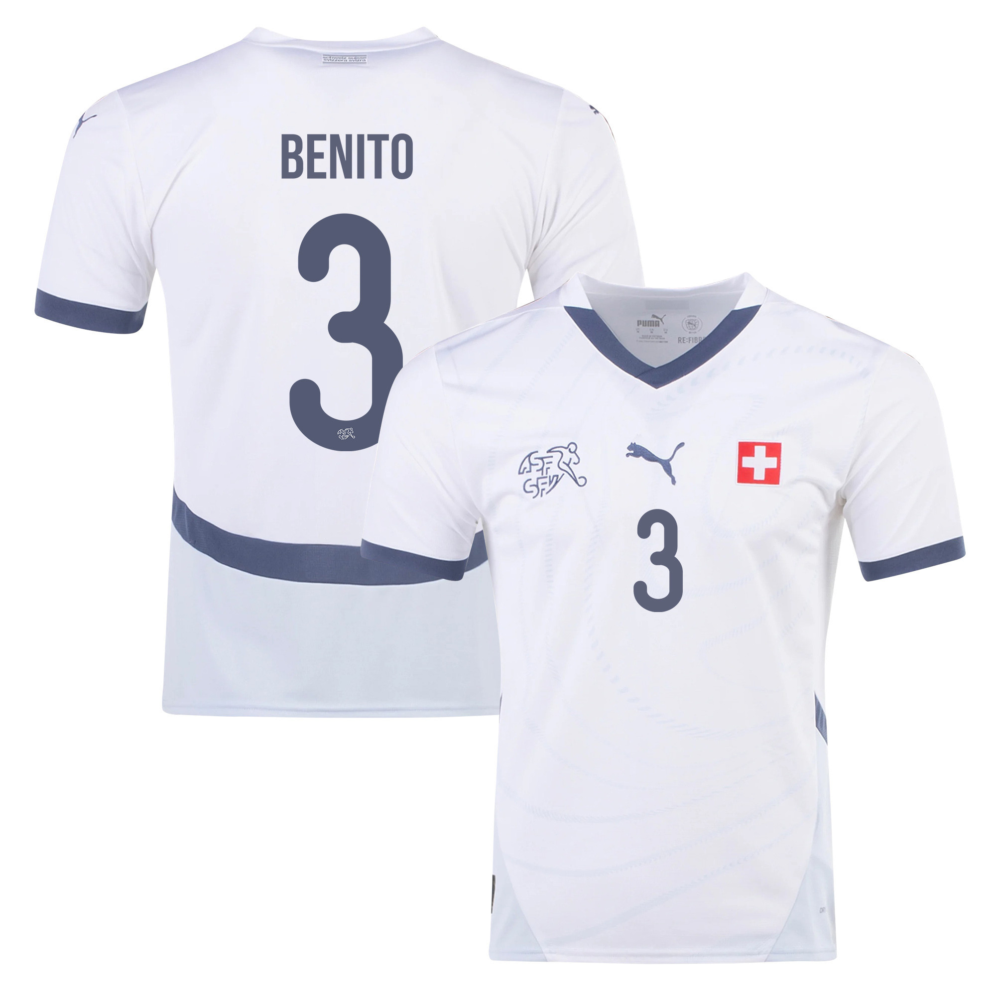 Loris Benito 3 Switzerland National Team 2024/25 Away Men Jersey - White