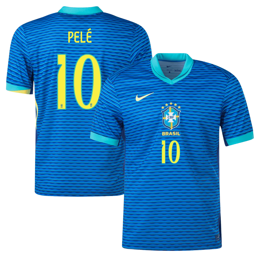 Pelé 10 Brazil National Team 2024 Away Stadium Men Jersey - Blue